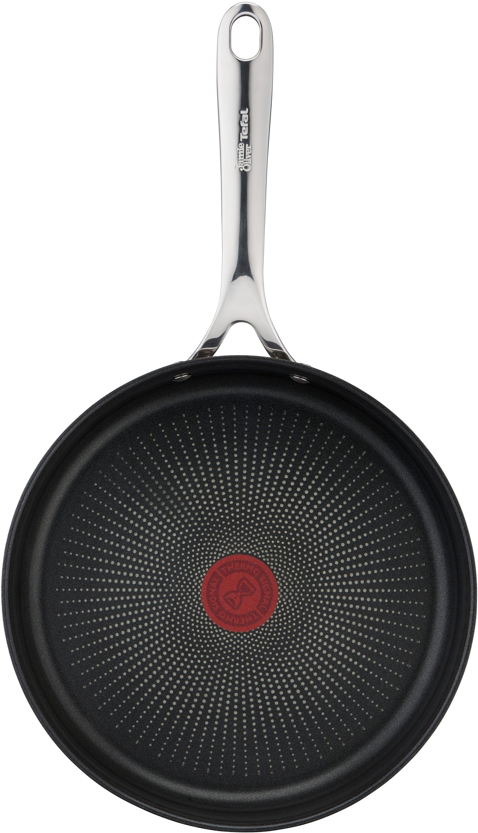 Tefal Schmorpfanne Jamie Oliver Cook Smart, Ø 25 cm, Pfanne Induktion, Thermo-Signal, Edelstahl, Antihaftversiegelung, geeignet für alle Herdarten, E31033
