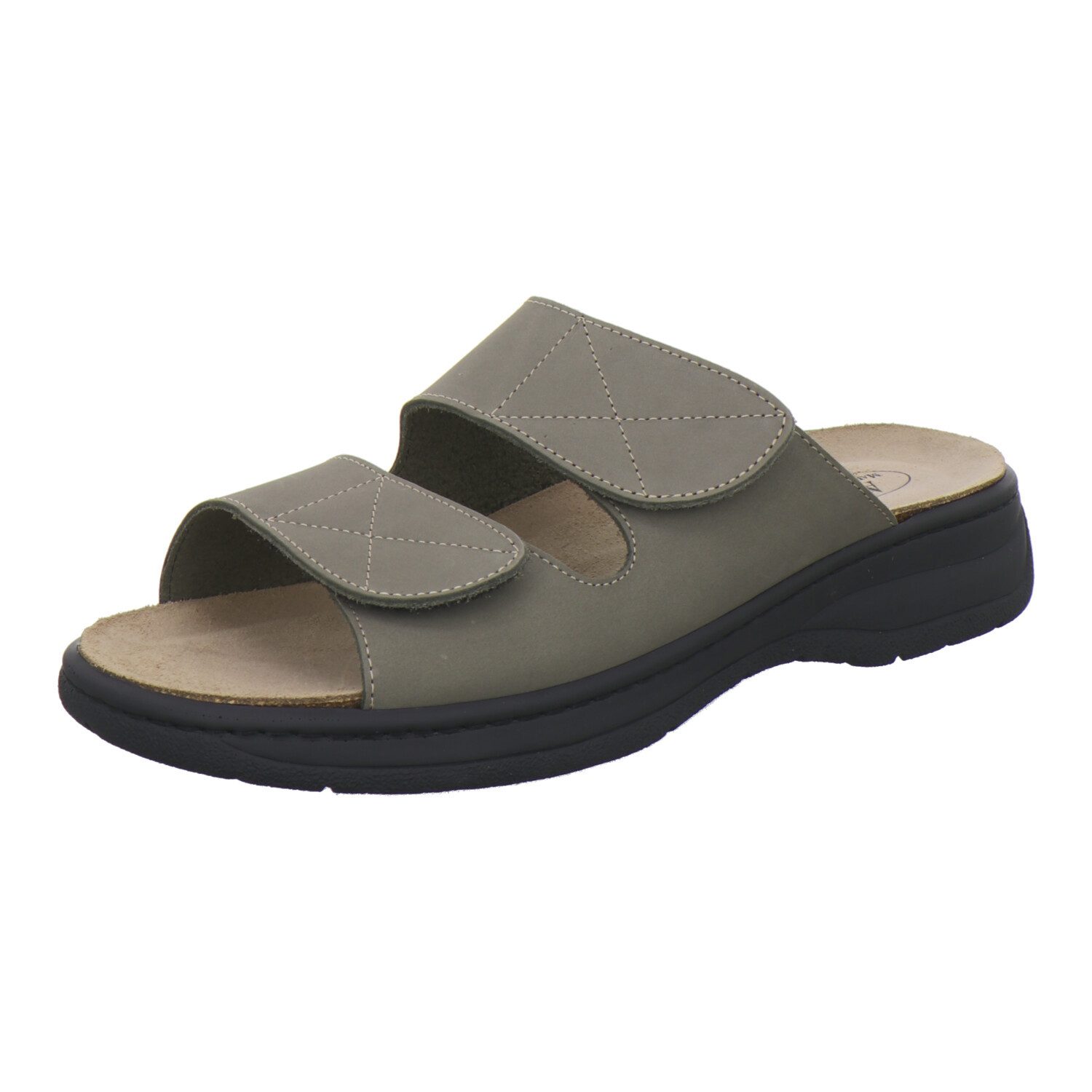 AFS-Schuhe 350268 Wechselfußbett Pantolette für Herren mit Fußbett, bequeme Sandalen aus Leder