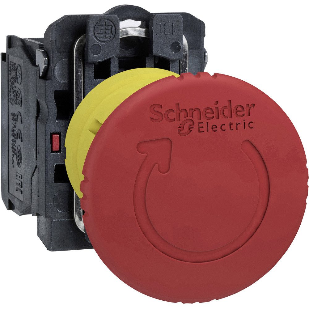 Schalter Schneider Electric XB5AS8442 Not-Aus-Taster Frontring Metall, mit NOT-