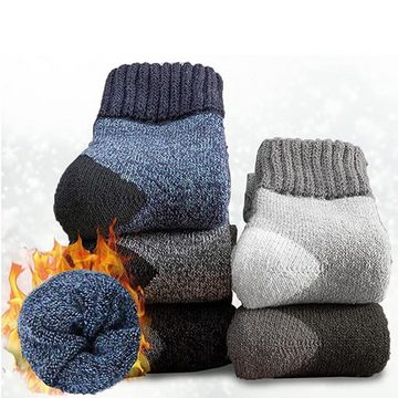 HYTIREBY Thermosocken Thermosocken Herren, 5 Paar Dicke Frotteesohle Winter Warme Socken Anti Schweiß, Thermo Effekt, Atmungsaktives Baumwolle Socken