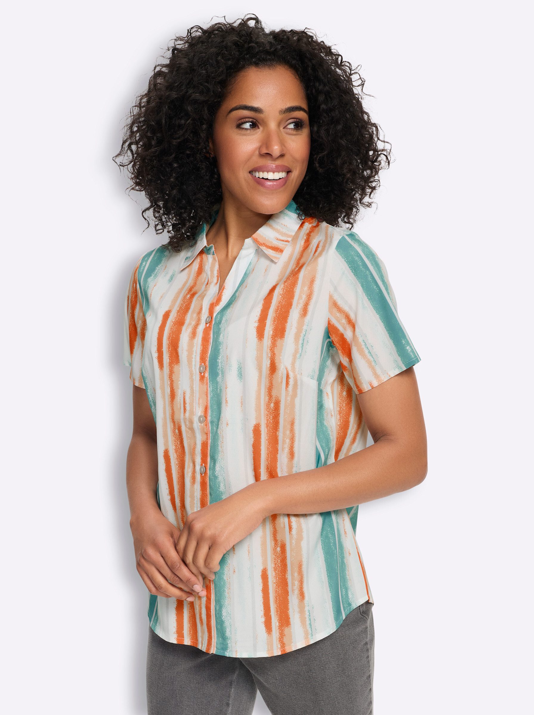 Sieh an! Klassische Bluse Kurzarm-Bluse Kurzarm