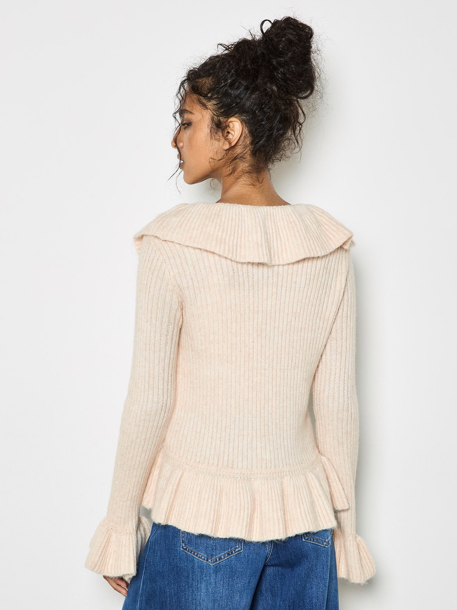 Apricot Cardigan Kurzer Cardigan mit Rüschen