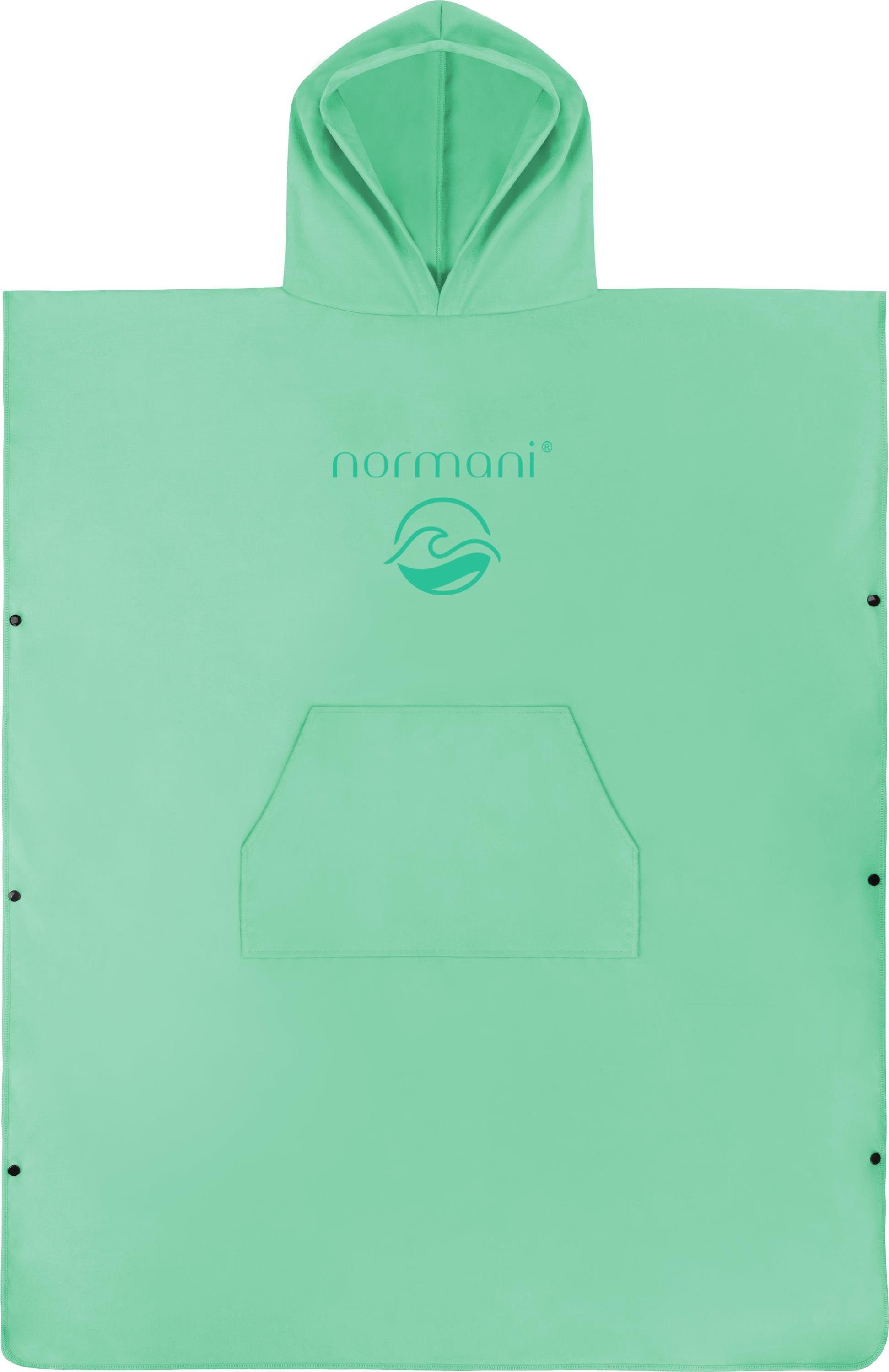 normani Badeponcho Damen Mikrofaser Badeponcho Nosara, Midilänge, Polyester, Kapuze, Schlupf, Surfer Poncho + Badetuch aus recyceltem Material – Bild 3 von 5