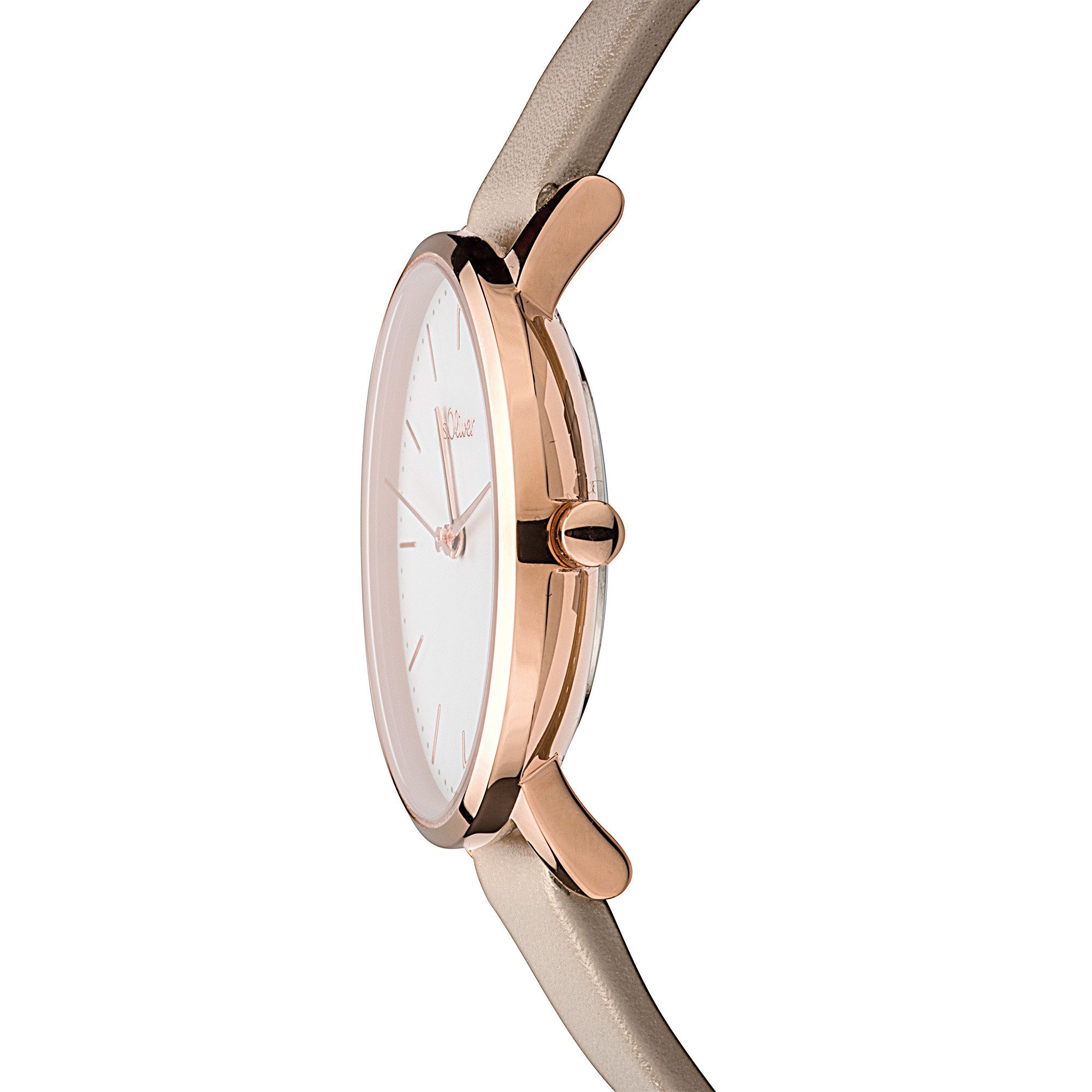s.Oliver Quarzuhr Modern Basics SO-4469-LQ, Armbanduhr, Damenuhr, analog