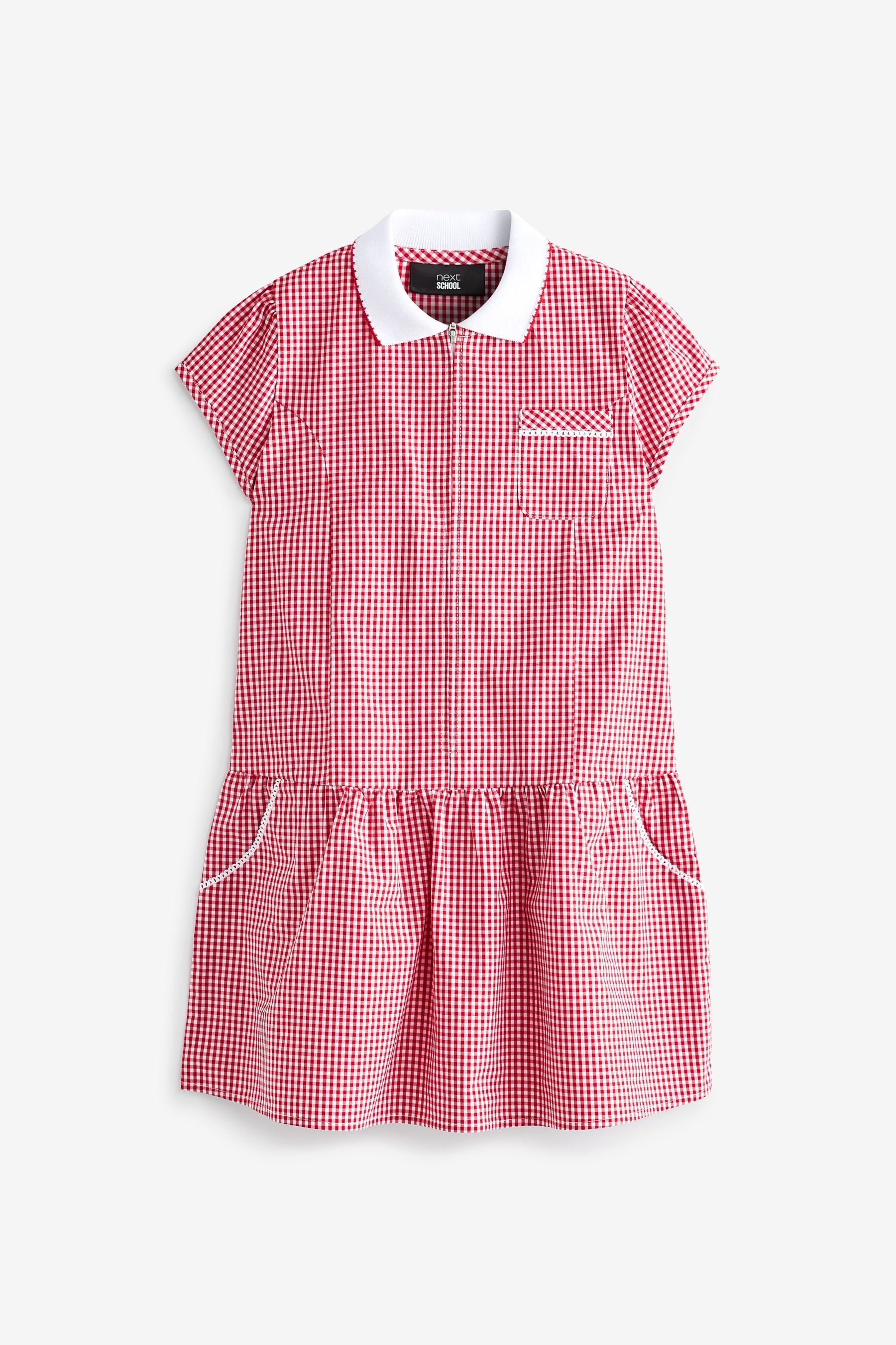 Karokleid Kleid mit Vichykaros und Reißverschluss