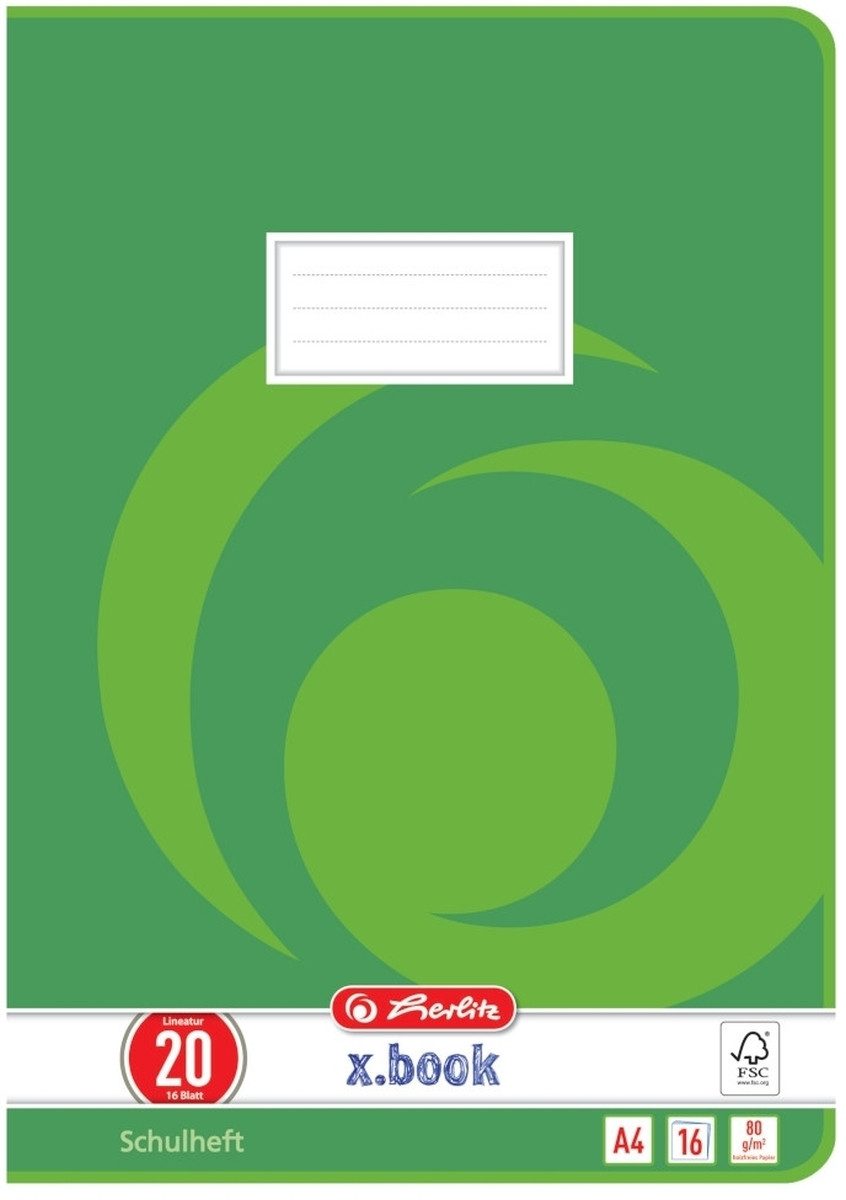 Herlitz Schulheft Schulheft A4 16 Blatt Lineatur 20