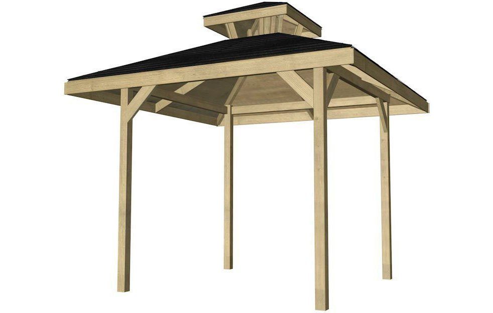 weka Pavillon Gartenoase 651 Gr.1 mit Dachaufsatz, Massivholzdach