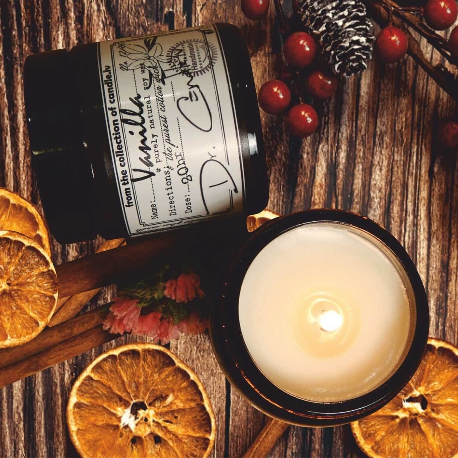 Candle Duftkerze Duftkerze Vanille - Bernstein-Glas Sojawachs Kerze, 120ml günstig online kaufen