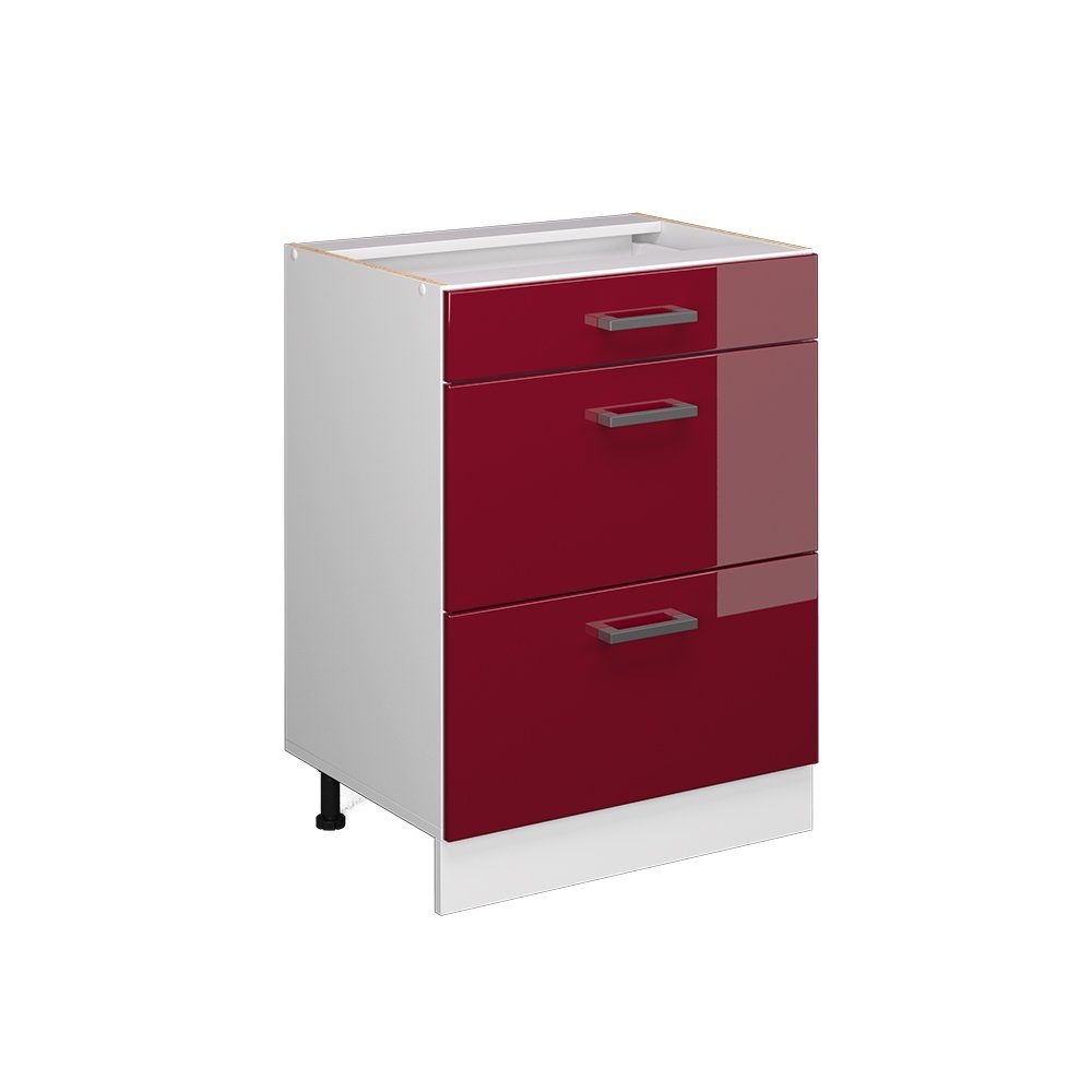 Vicco Unterschrank R-Line, Bordeaux Hochglanz/Weiß, 60 günstig online kaufen