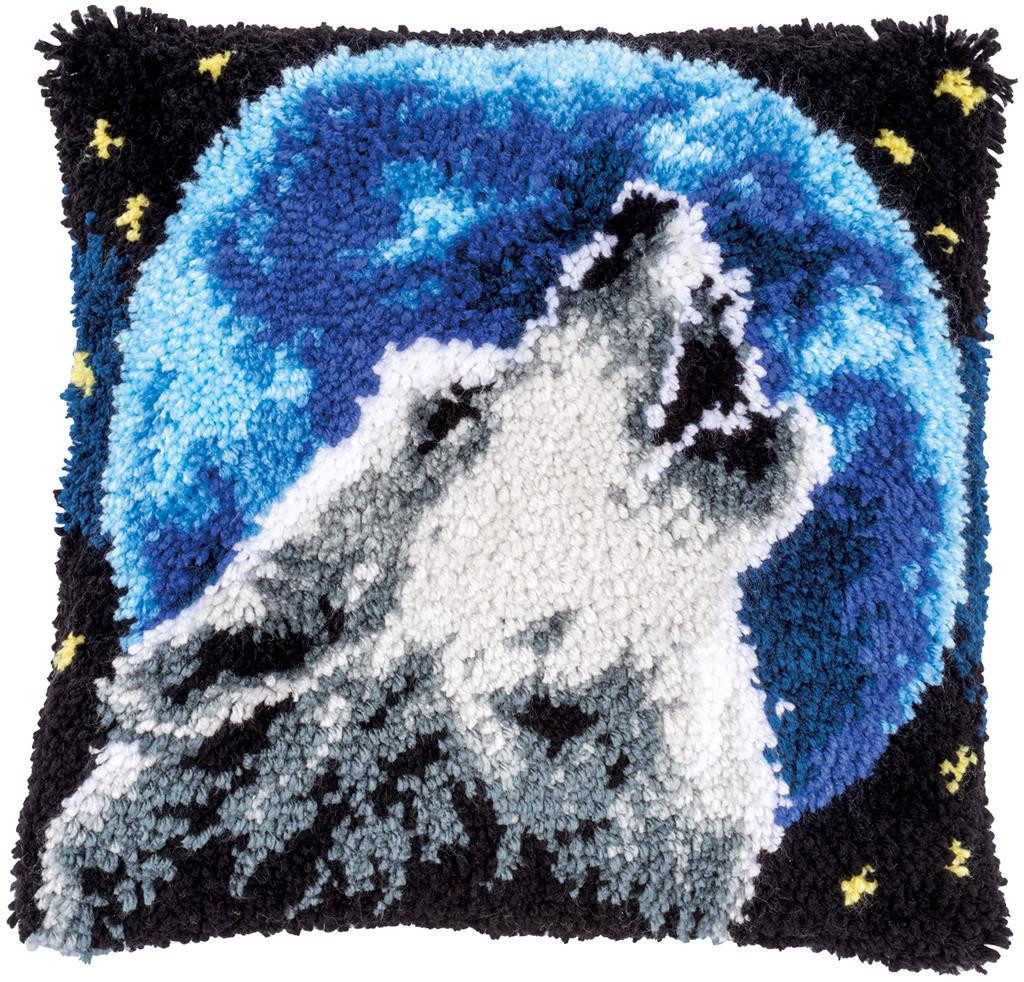 Vervaco Kreativset Vervaco, Knüpfkissen Wolf, (Set, Vervaco embroidery Kit), Made in Europe