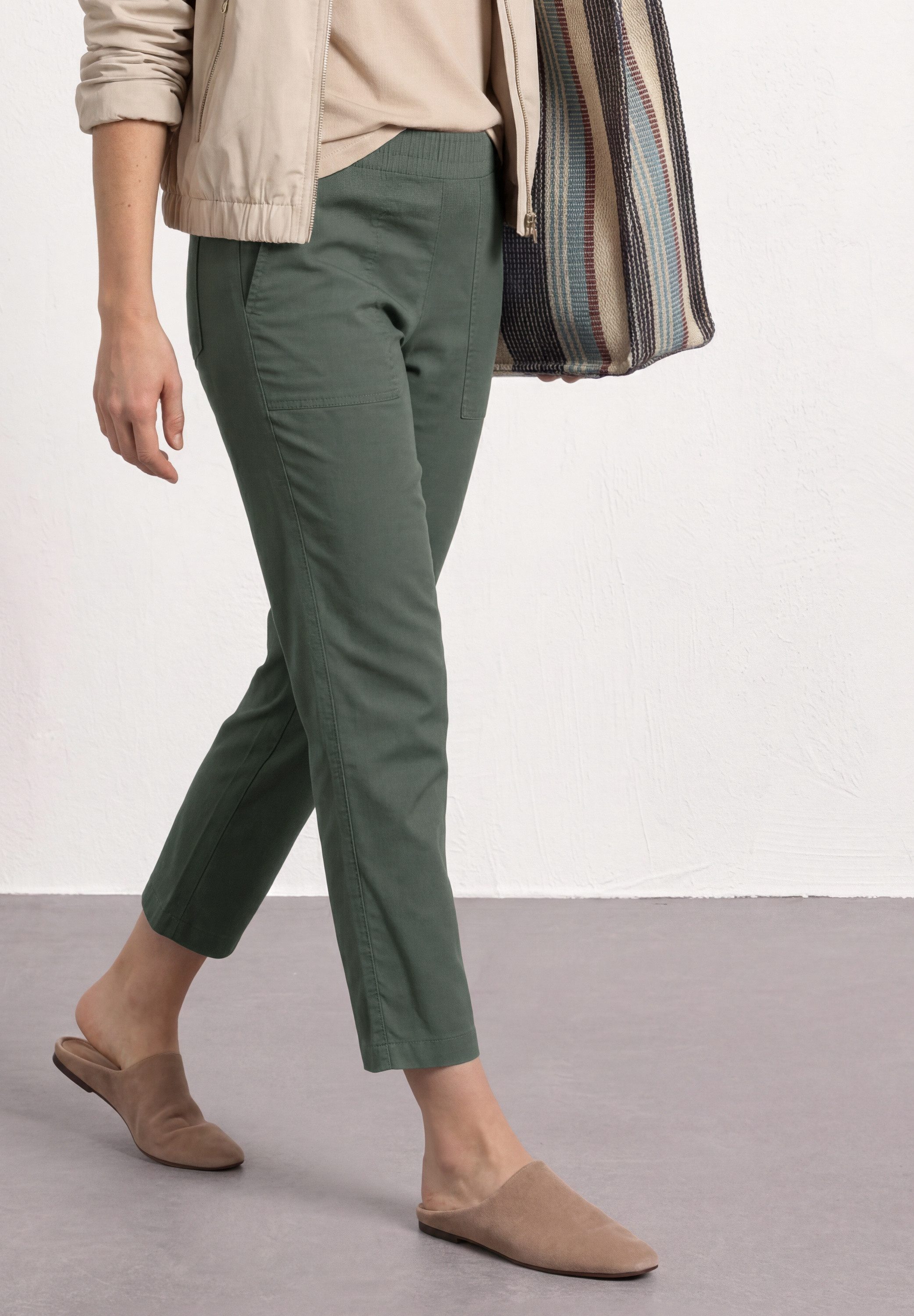 STREET ONE Chinohose Slim Leg Chino mit Elastikbund