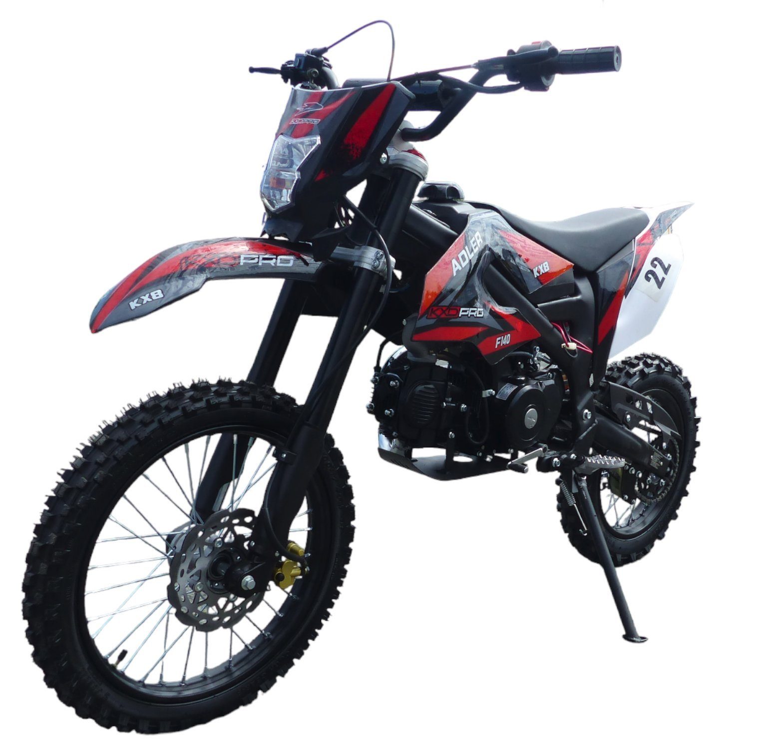 KXD Dirt-Bike 140ccm Dirtbike Cross Bike Pitbike KXD 612 E-Start 17/14 Zoll Licht