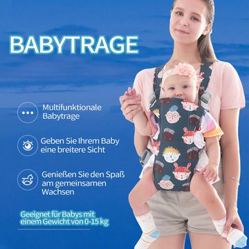 Daisred Babytrage 4-in-1 Babytrage – Ergonomische Babytrage für Neugeborene