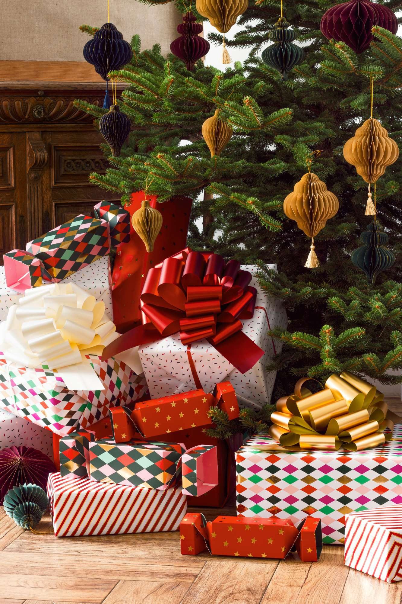 partydeco Hängedekoration Dekoschleife ø 30 cm, Off-White