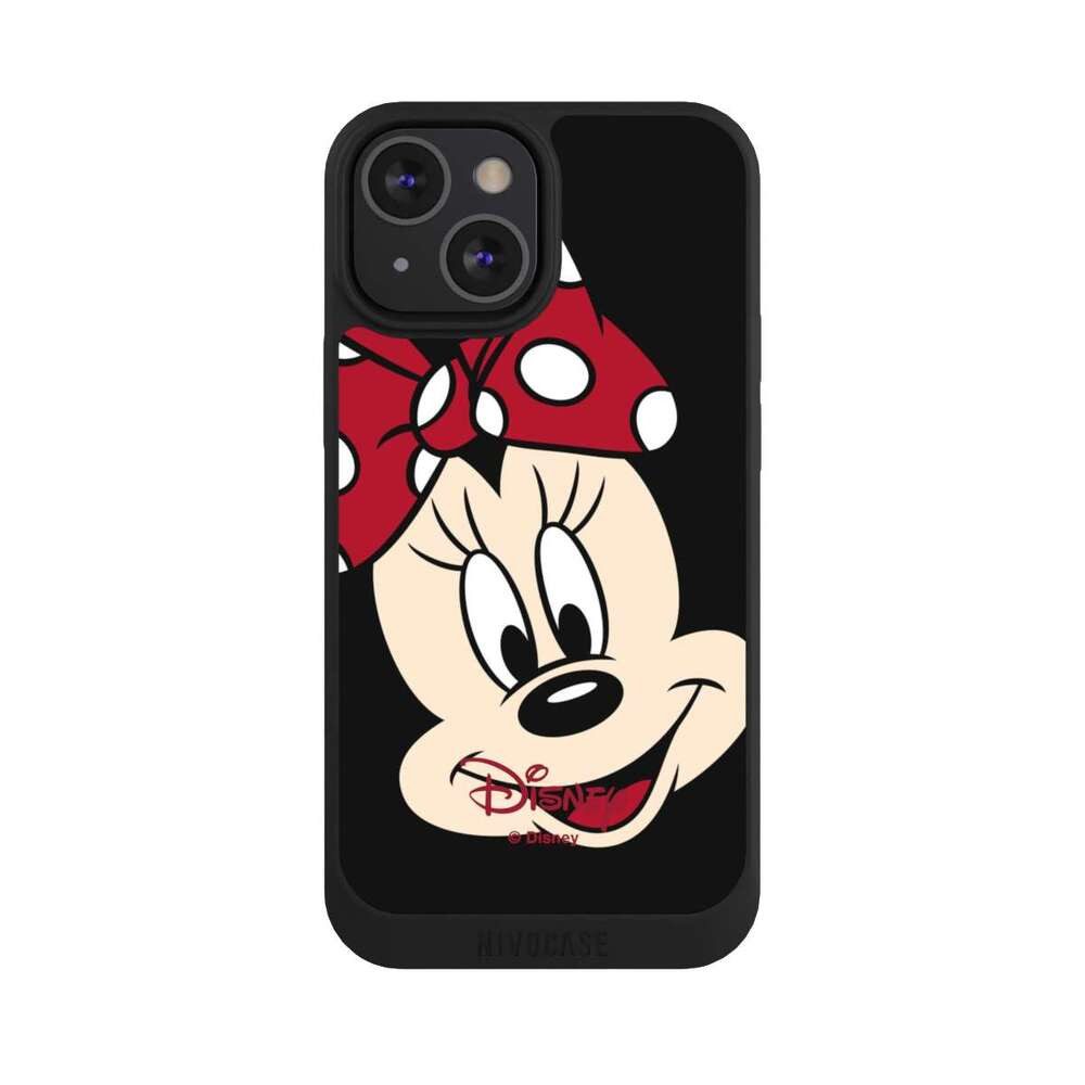 NIVOCASE Handyhülle Minnie Mouse Disney Offizielles Lizenzprodukt Minnie All Over, Apple iPhone 13 Mini Handyhülle Hülle NIVOpure Case Schwarz