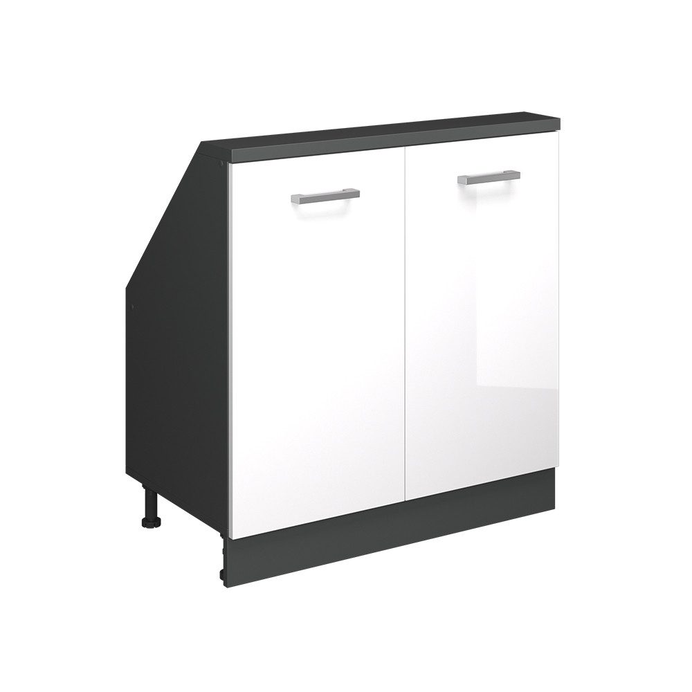 Vicco Unterschrank R-Line, Weiß Hochglanz/Anthrazit, 80 günstig online kaufen