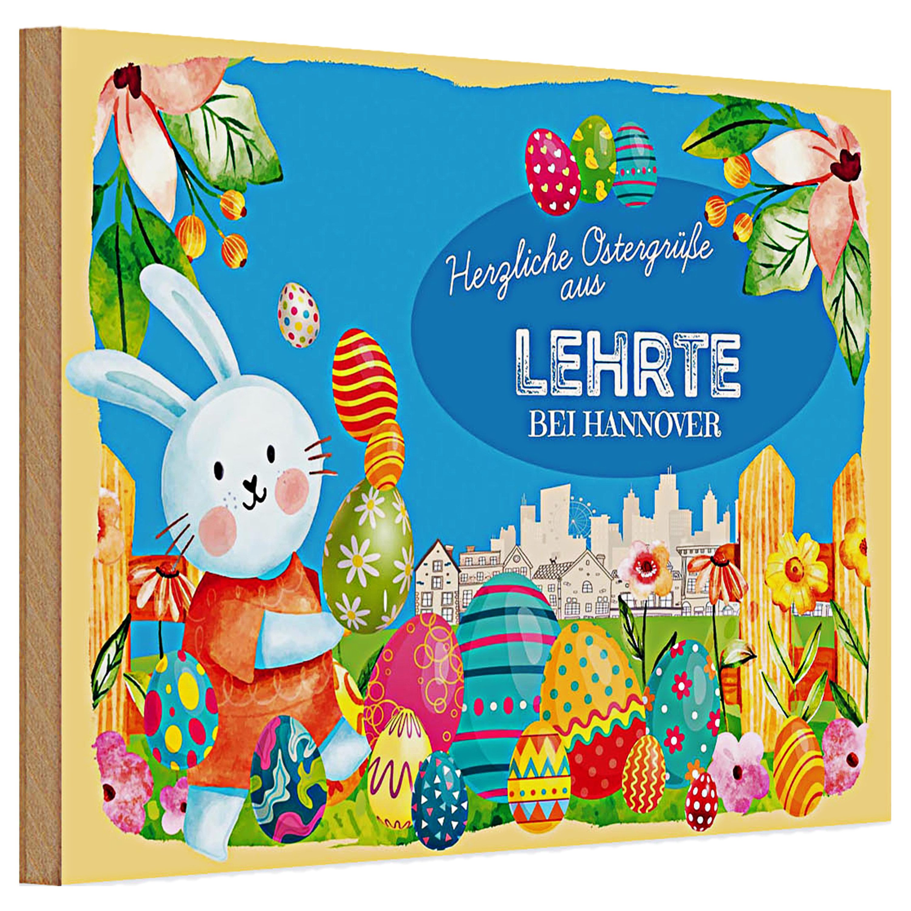 Roomando Holzbild Holzschild Ostern Ostergrüße 30x20cm LEHRTE BEI HANNOVER