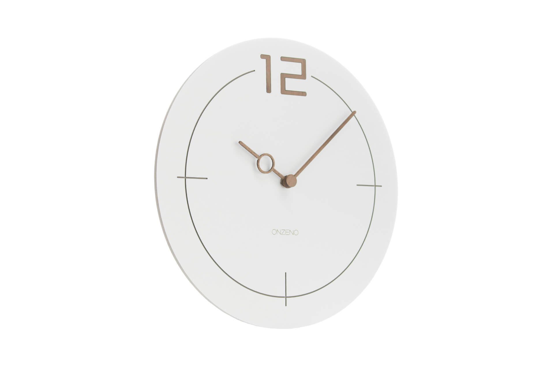ONZENO Design-Uhr) Wanduhr WHITE. (handgefertigte THE 29x29x0.9 cm