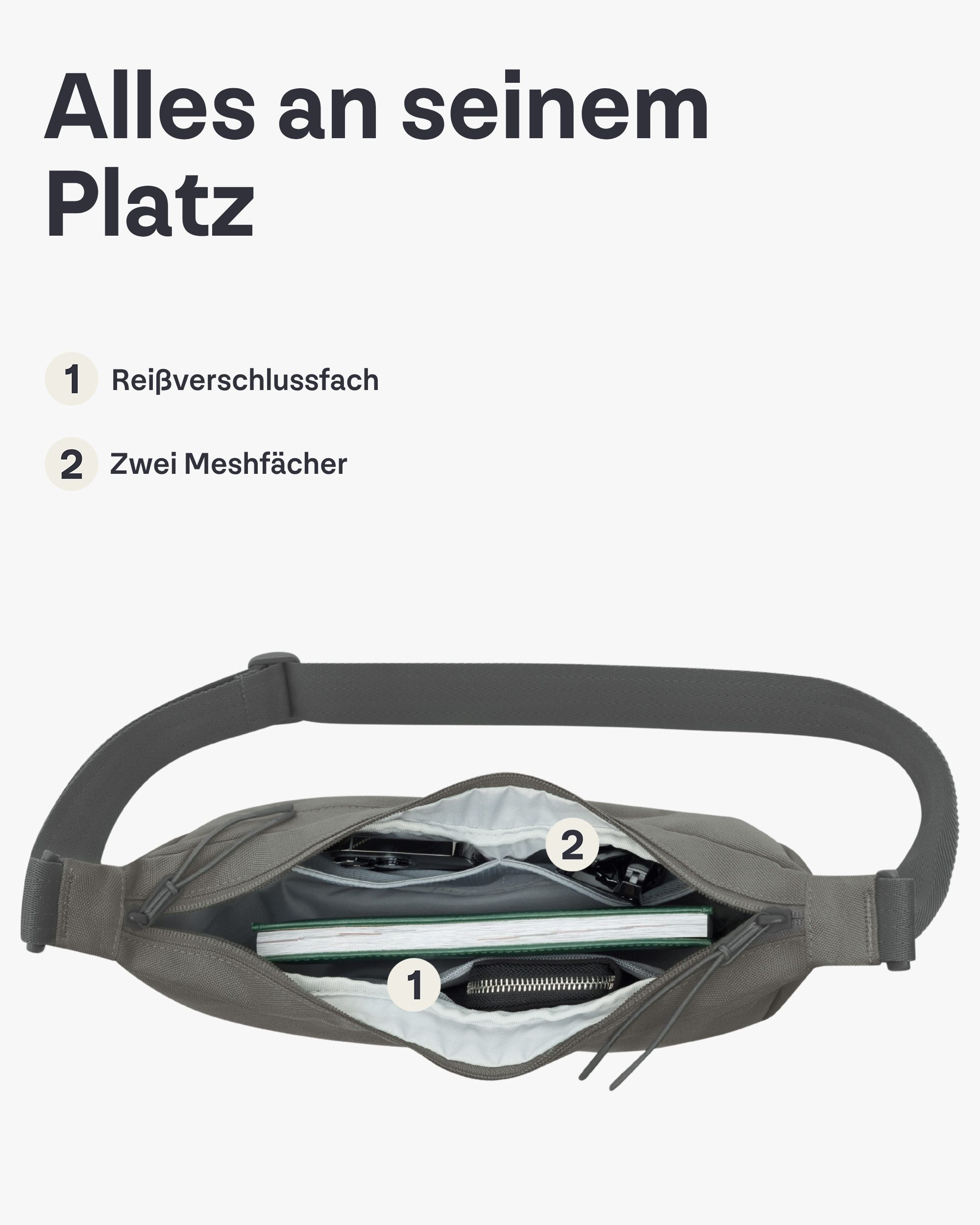 Johnny Urban Umhängetasche Ally Medium Half Moon Bag, Stylische Crossbody Bag in Halbmond Form, Wasserabweisend – Bild 5 von 5