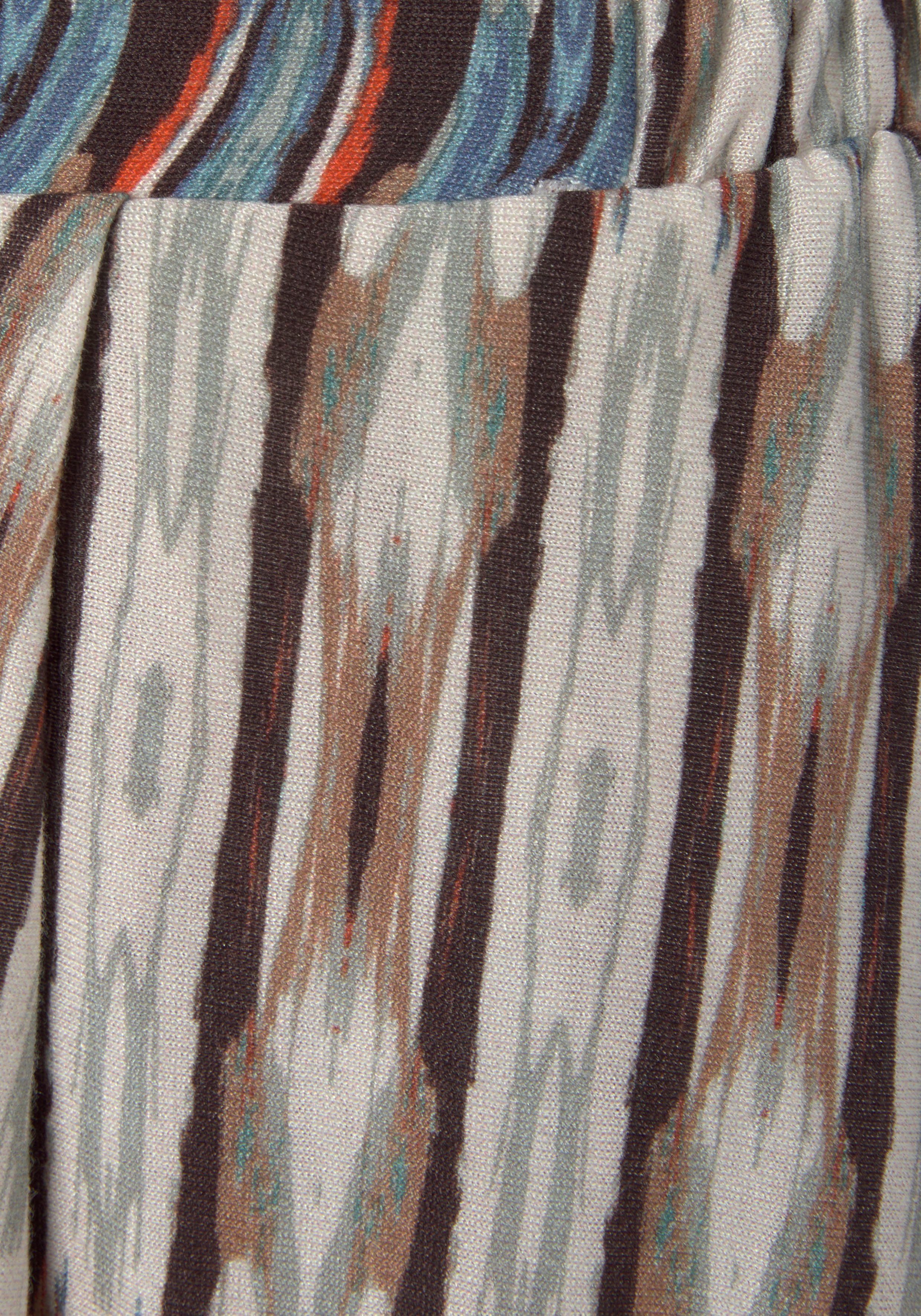 Vivance Shorts aus luftiger Jerseyqualität mit Ethnoprint, kurze Hose mit Gummizug, sommerliche Strandshorts