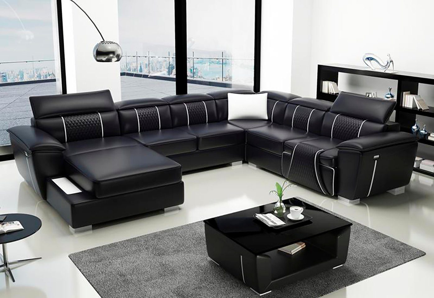 Leder Ecksofa Ecksofa, JVmoebel Wohnlandschaft Relax Polster Sofa Design Couch