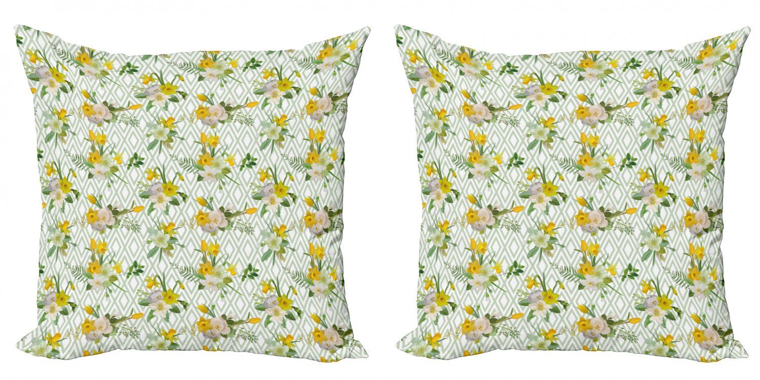 Kissenbezüge Modern (2 Digitaldruck, Stück), Accent Aquarell Blooming Doppelseitiger Abakuhaus Blumennatur