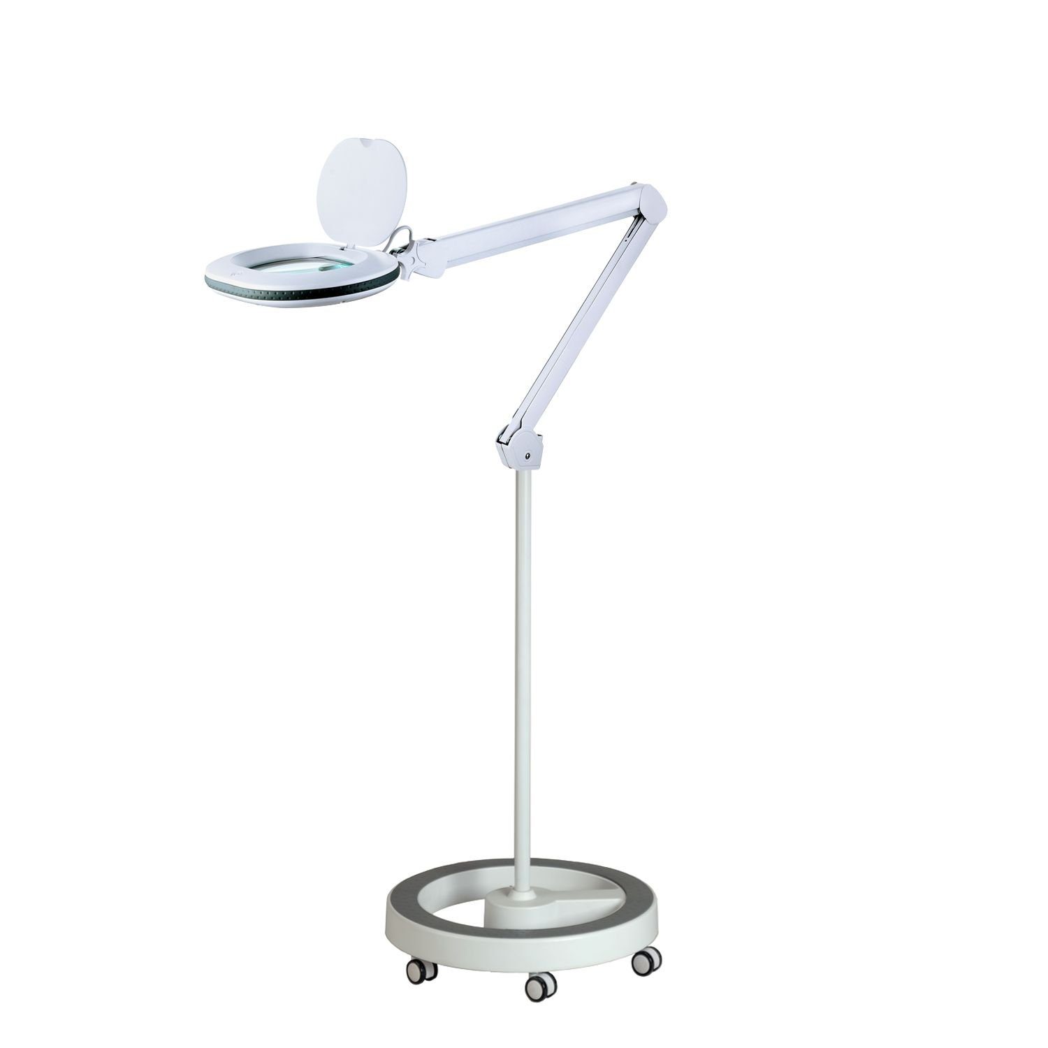 Lumeno Lupenlampe 861XGR Lupenleuchte mit ovaler Echtglaslinse kristallklar, LED fest integriert, Kaltweiß, 6500 K