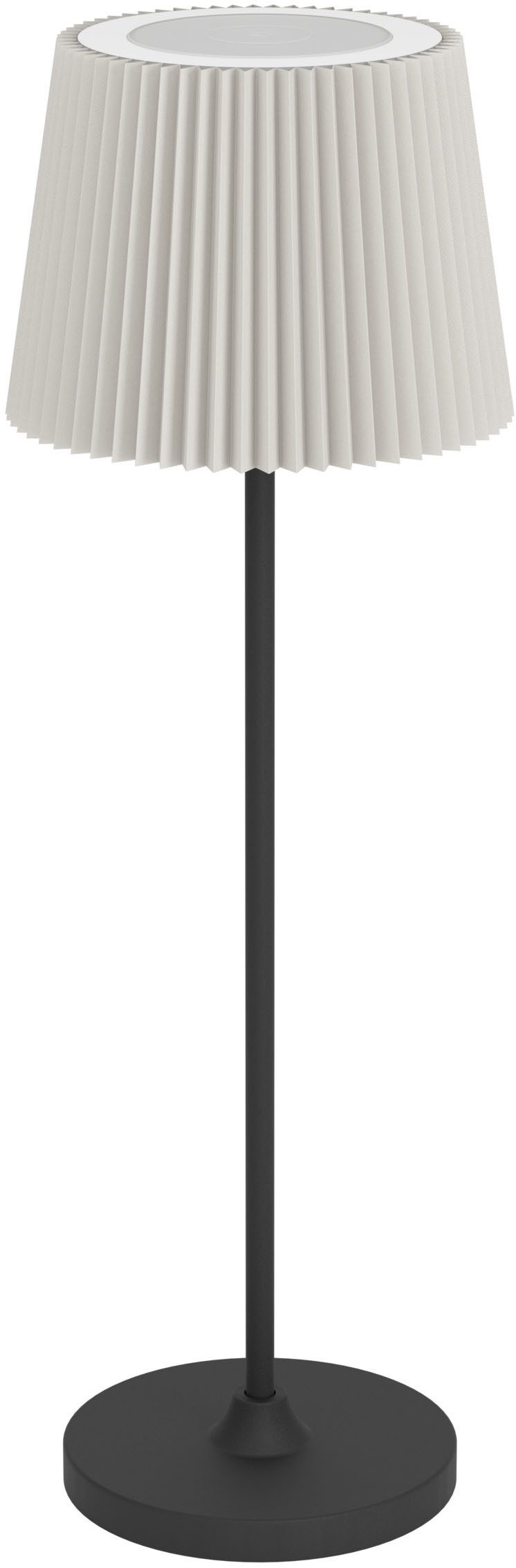 EGLO Tischleuchte LEONERO Tischlampe - Stahl - LED - 3,8W - IP20, Dimmfunktion, Farbsteuerung, USB-Anschluss mit Ladefunktion, mehrere Helligkeitsstufen, LED fest integriert, Neutralweiß, Warmweiß, Akku Tischleuchte, Nachttischlampe, kabellos, H37 x Ø11,5 cm