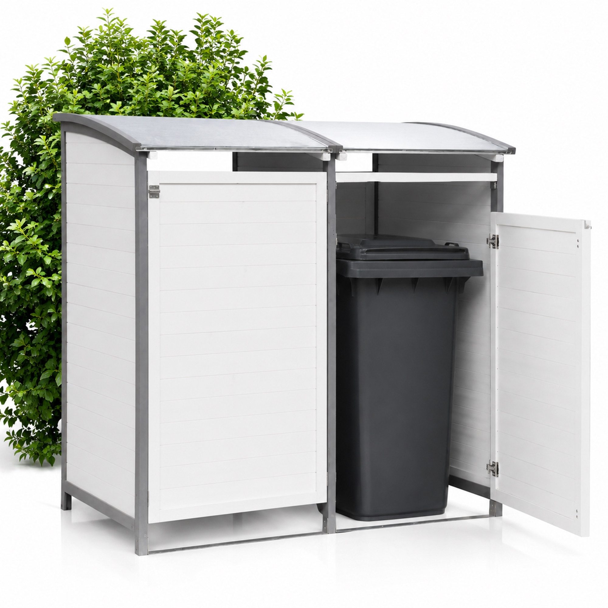Mucola Mülltonnenbox Doppelbox für 2 Tonnen Mülltonnenverkleidung für 2x 120L oder 240L (Stück), Witterungsbeständig