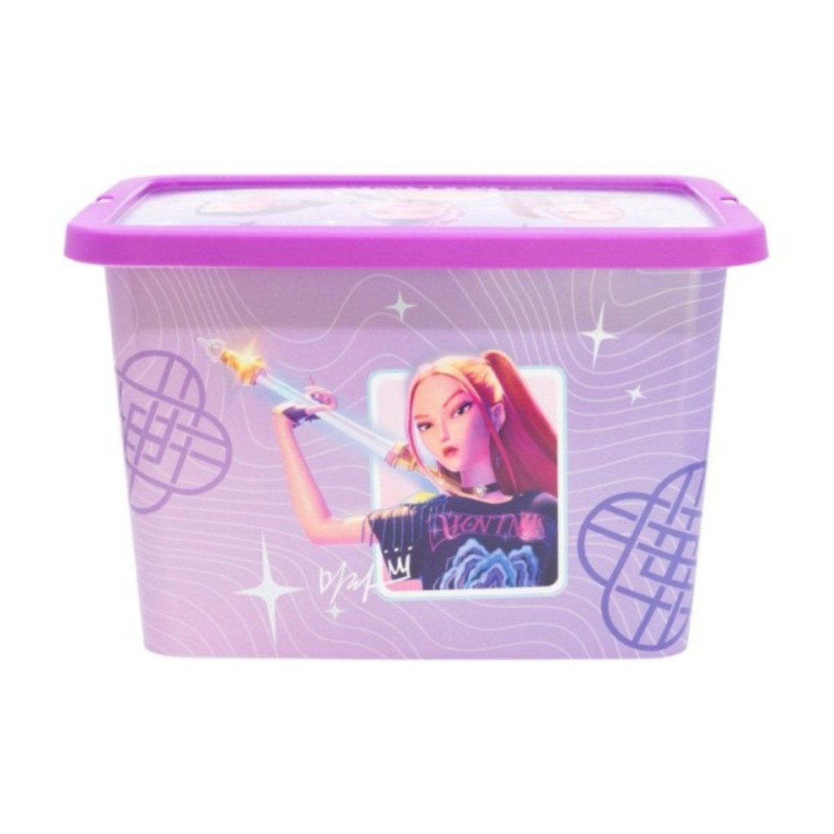 K-Pop Demon Hunters Aufbewahrungsbox HUNTRIX Violet 7 L Ordnungsbox Klickbox für Spielzeug und Zubehör – Bild 2 von 5
