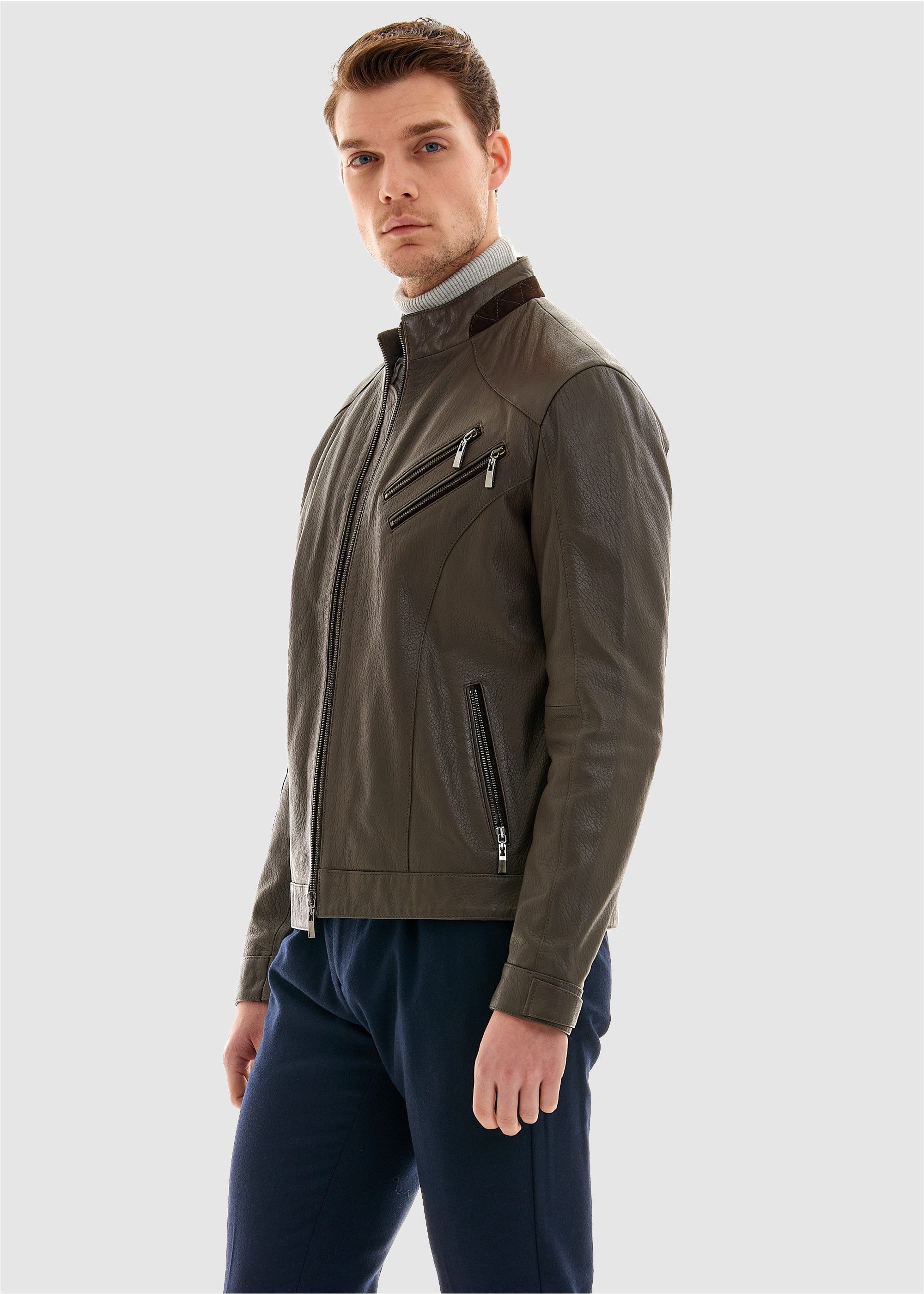 Pierre Cardin Lederjacke in tollem Biker-Look
