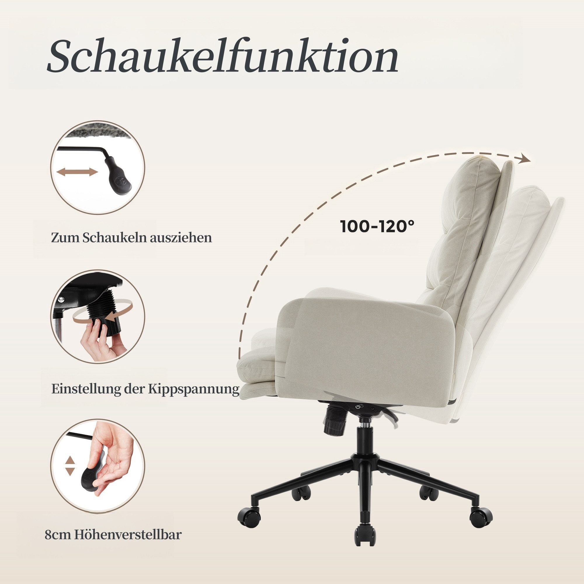 IWMH Bürostuhl Ergonomisch Schreibtischstuhl, Höhenverstellbar Drehstuhl mi günstig online kaufen