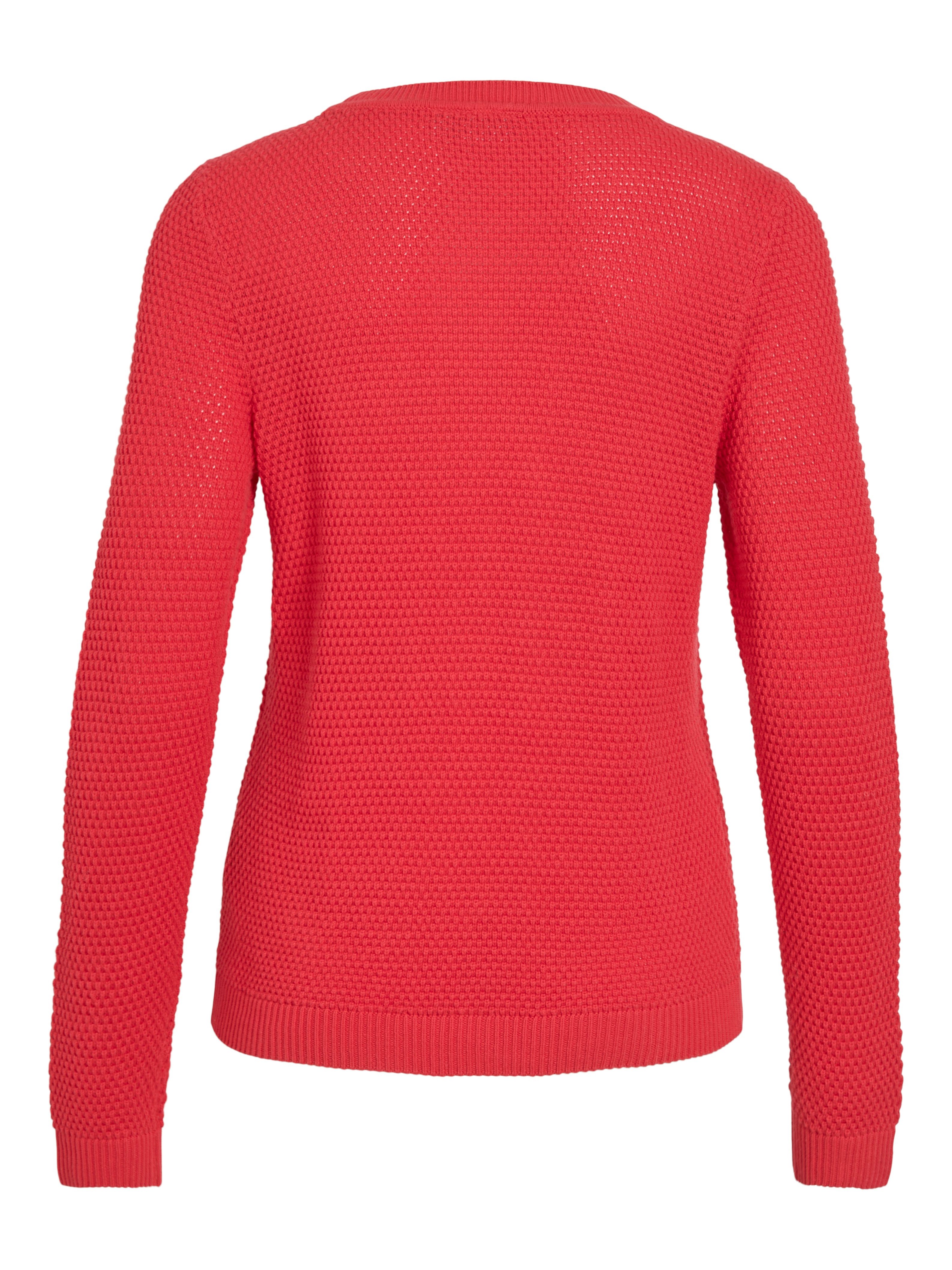 Vila Rundhalspullover VIDALO O-NECK L/S KNIT TOP- NOOS Baumwolle, regular fit