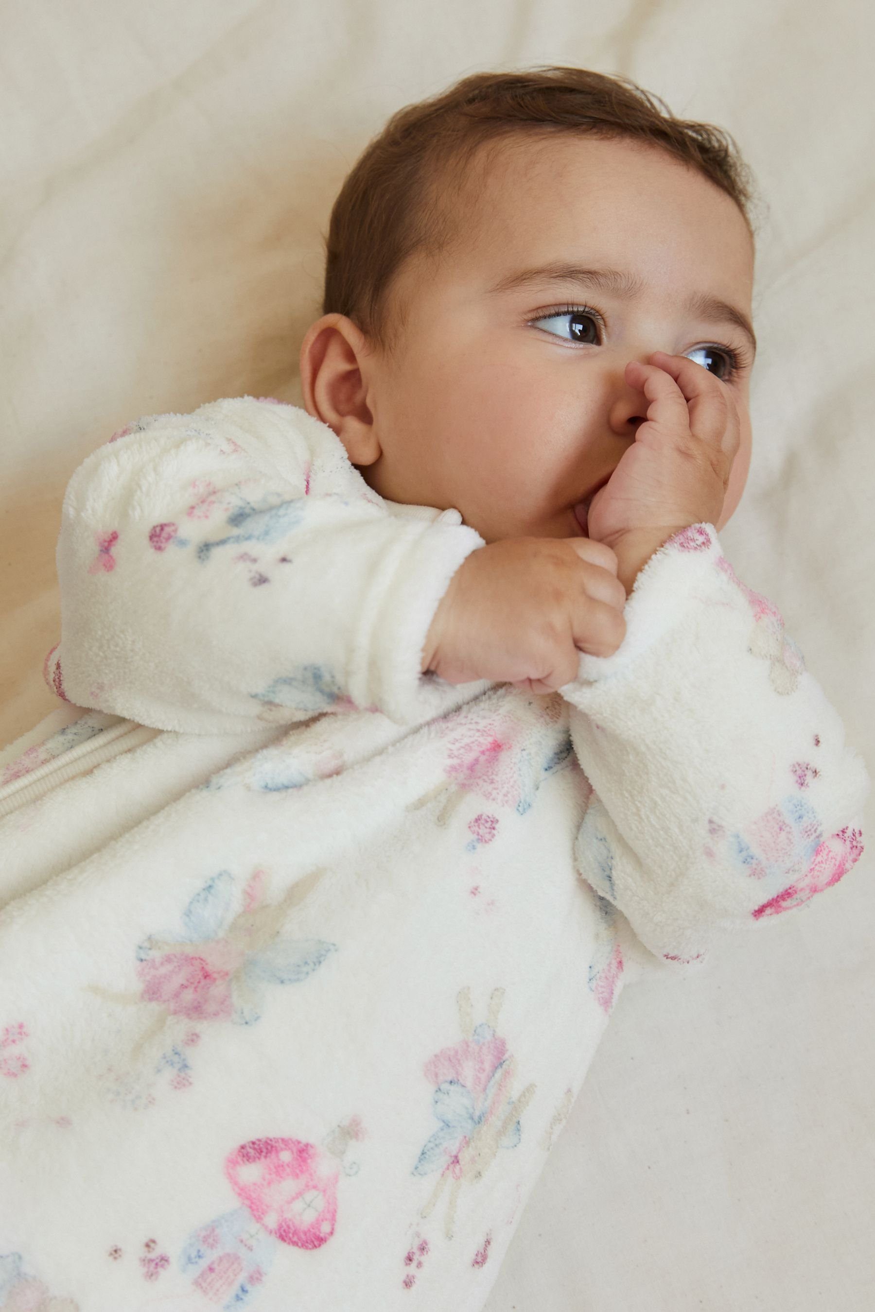 Next Schlafoverall Babyschlafanzug (1-tlg) aus Fleece White