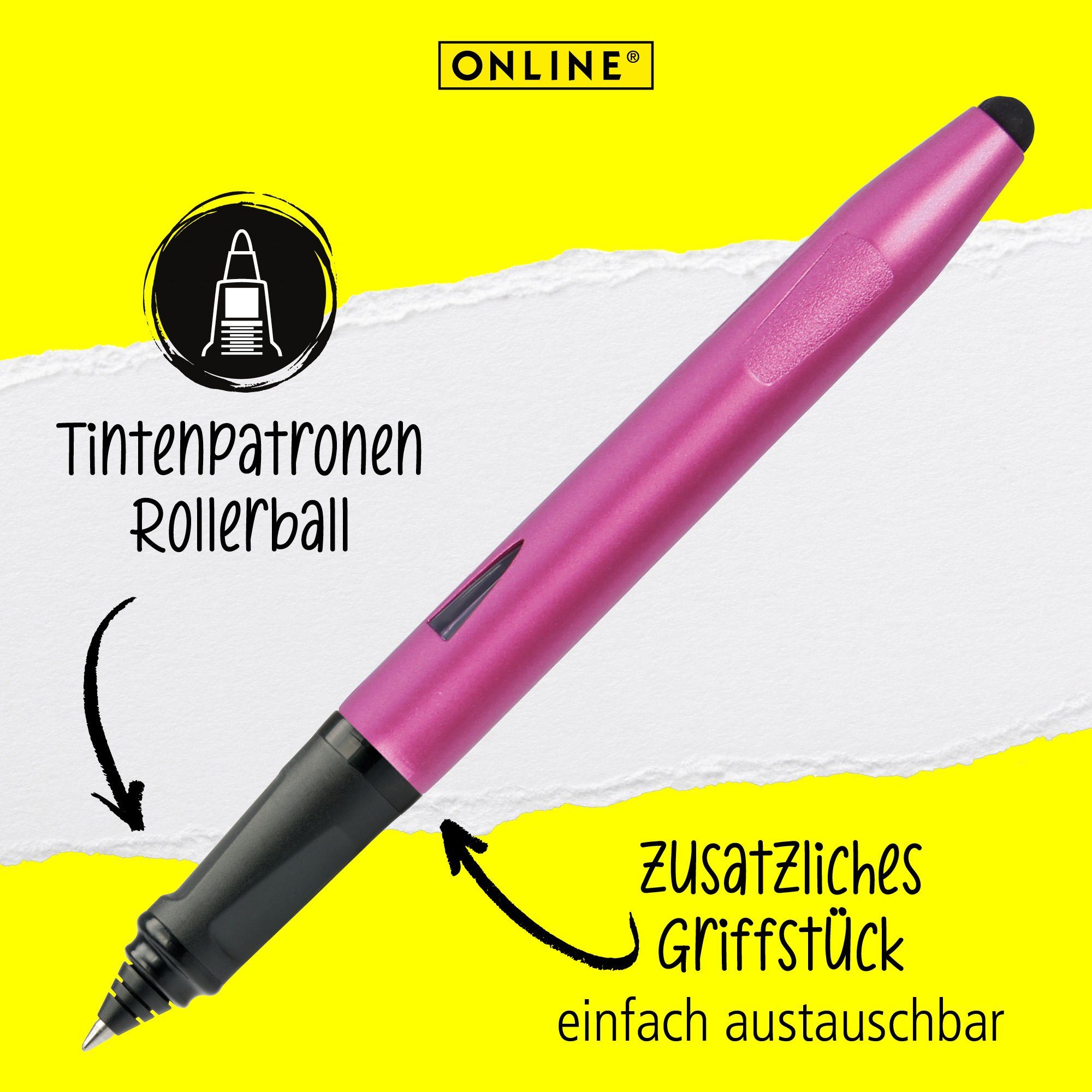 ergonomisch, Pink Füller Rollerball zum & ideal Starter, Anfängerfüller Switch Schreiben-Lernen, Online Pen