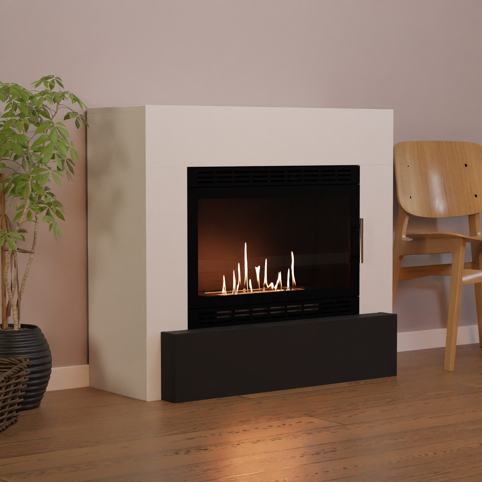 GLOW FIRE Echtfeuer-Dekokamin Odda XL VIsion Ethanol Kamin, Bioethanol Kamin mit 3h Brenndauer, Heizleistung bis 2KW