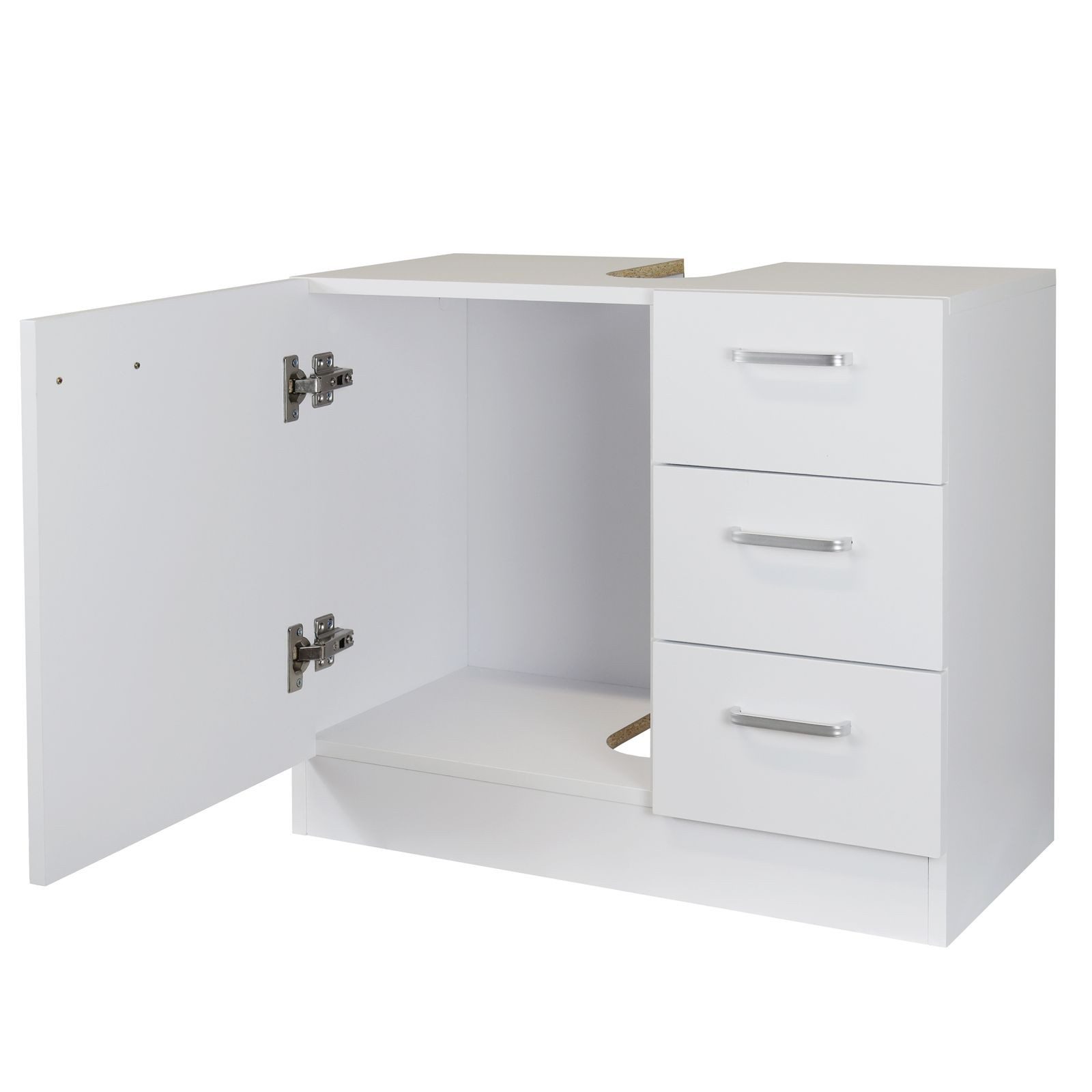Stabilo Sanitär Waschbeckenunterschrank Waschbeckenunterschrank 3 Schubladen Polarweiß 63x30x54 cm matt mit 3 Schubladen – Bild 5 von 5