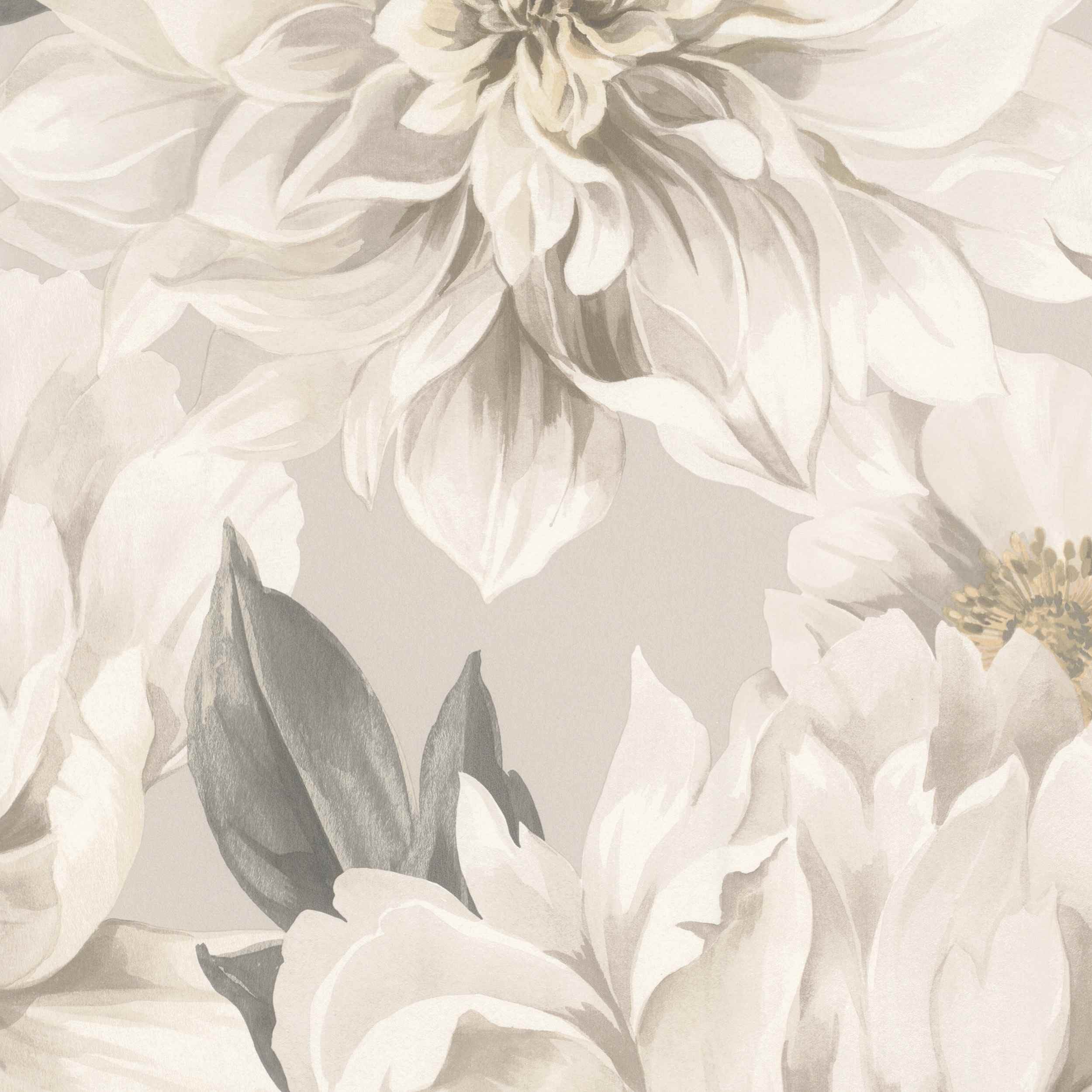 Rasch Papiertapete 201352 Tapete Blumen Floral 53 x 1005 cm Rasch Selection Grau