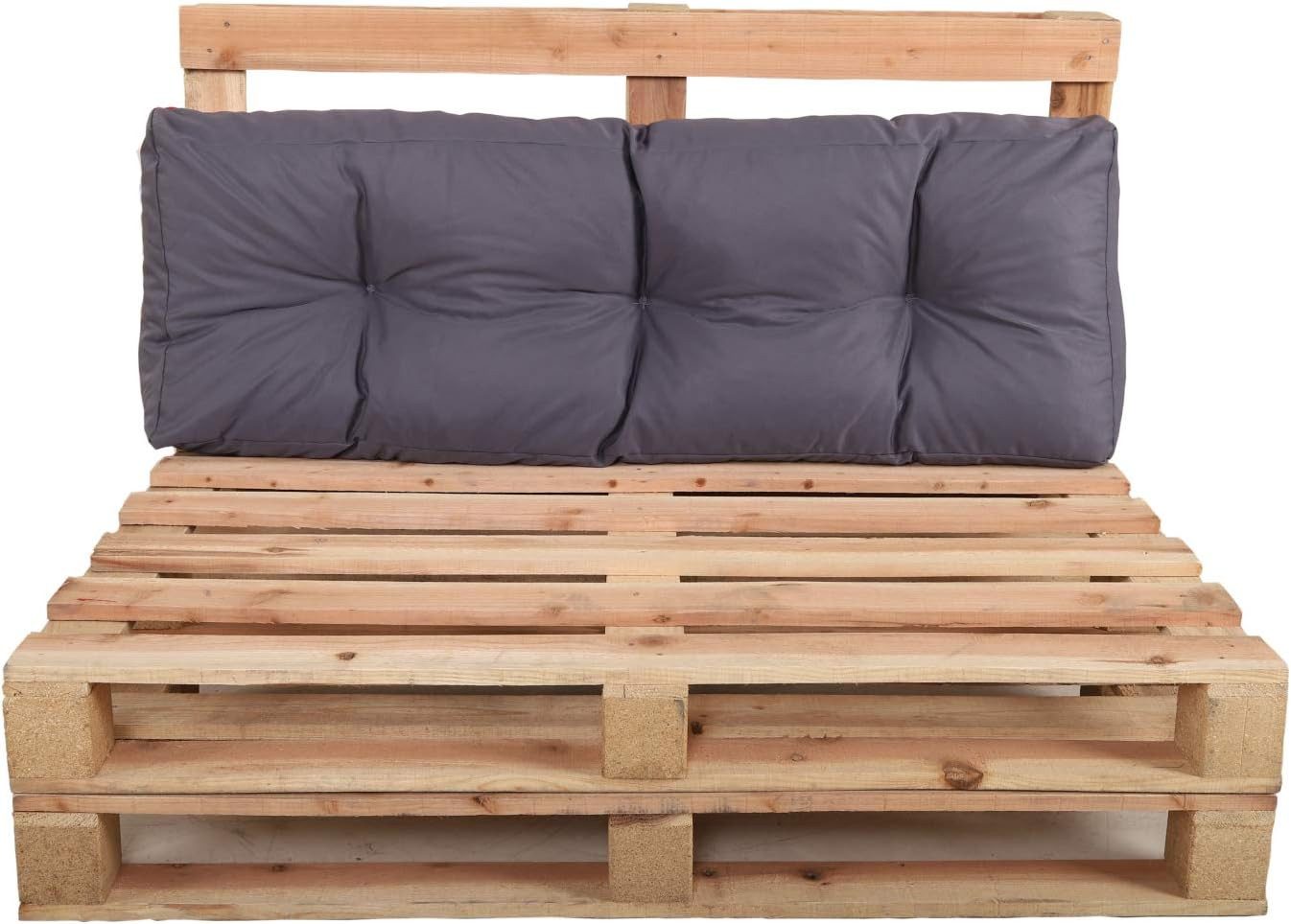 Home Feeling Palettenkissen Rückenkissen für Palettenmöbel, 120 x 40 x 10/20 cm, Dunkelgrau/Rot