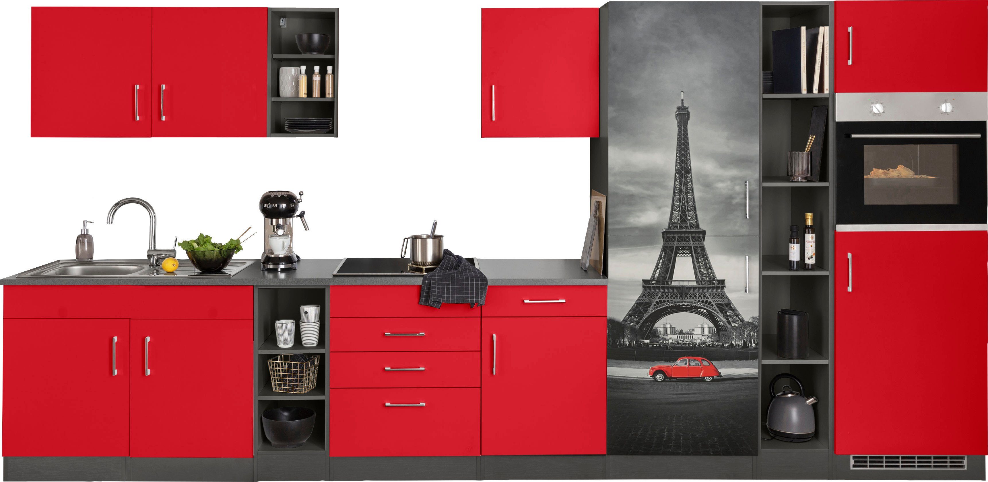 KOCHSTATION Кухниzeile KS-Paris, ohne E-Geräte, Breite 390 cm