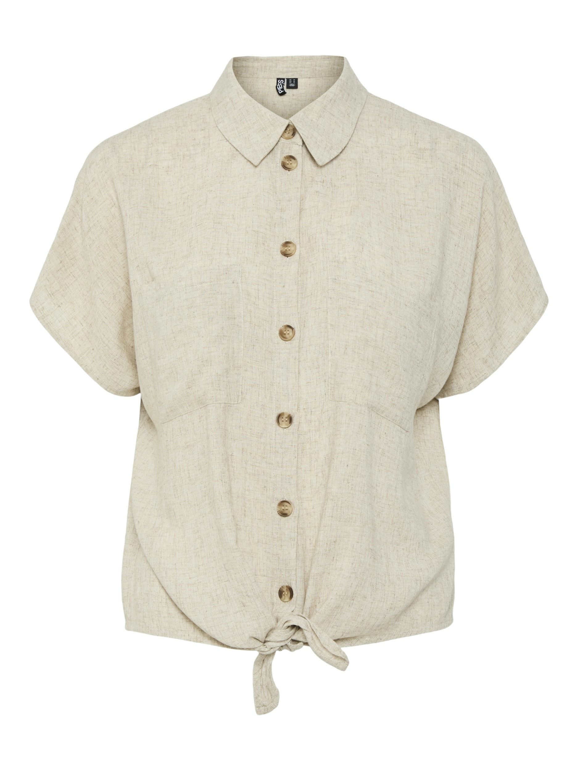 pieces Hemdbluse PCPIA SS TIE SHIRT WVN NOOS