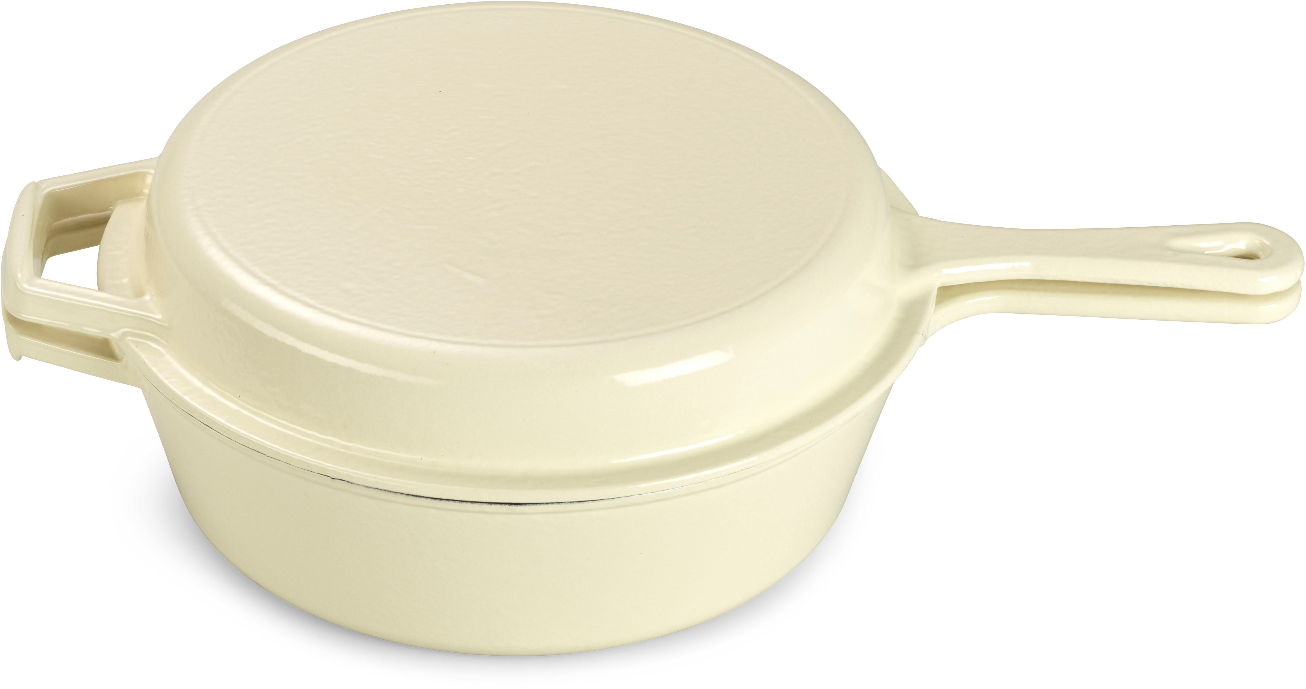 ECHTWERK Schmortopf 2 in 1 Set - Topf & Pfanne aus Gusseisen, Gusseisen (Set, 2-tlg), Mit allen Herdarten kompatibel, ergonomische Griffe