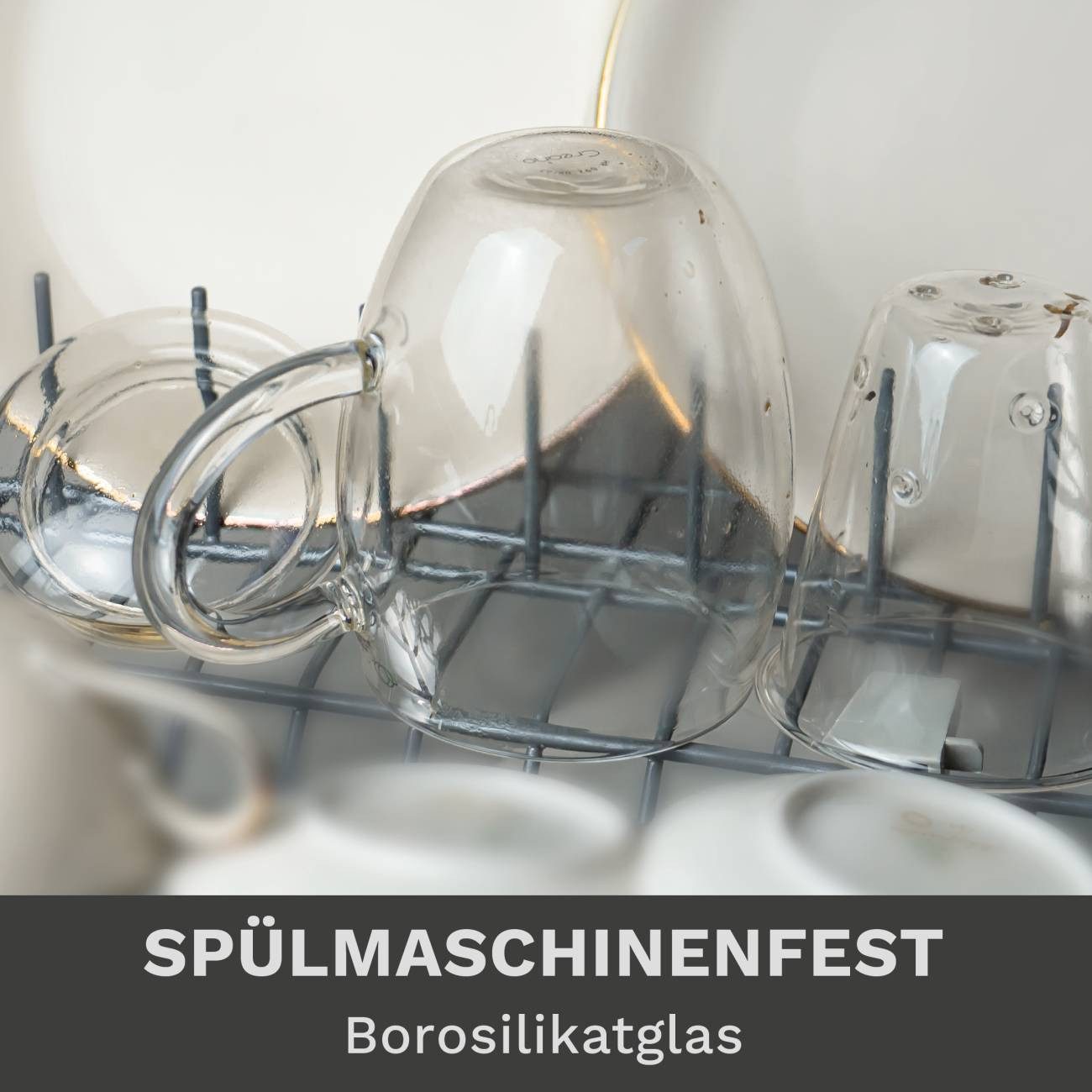 Creano Teeglas 2er-Set "All in One" TeeGläser mit Glasfilter und Deckel, 400ml, Borosilikatglas, 2 Tassen mit Untertassen – Bild 5 von 5