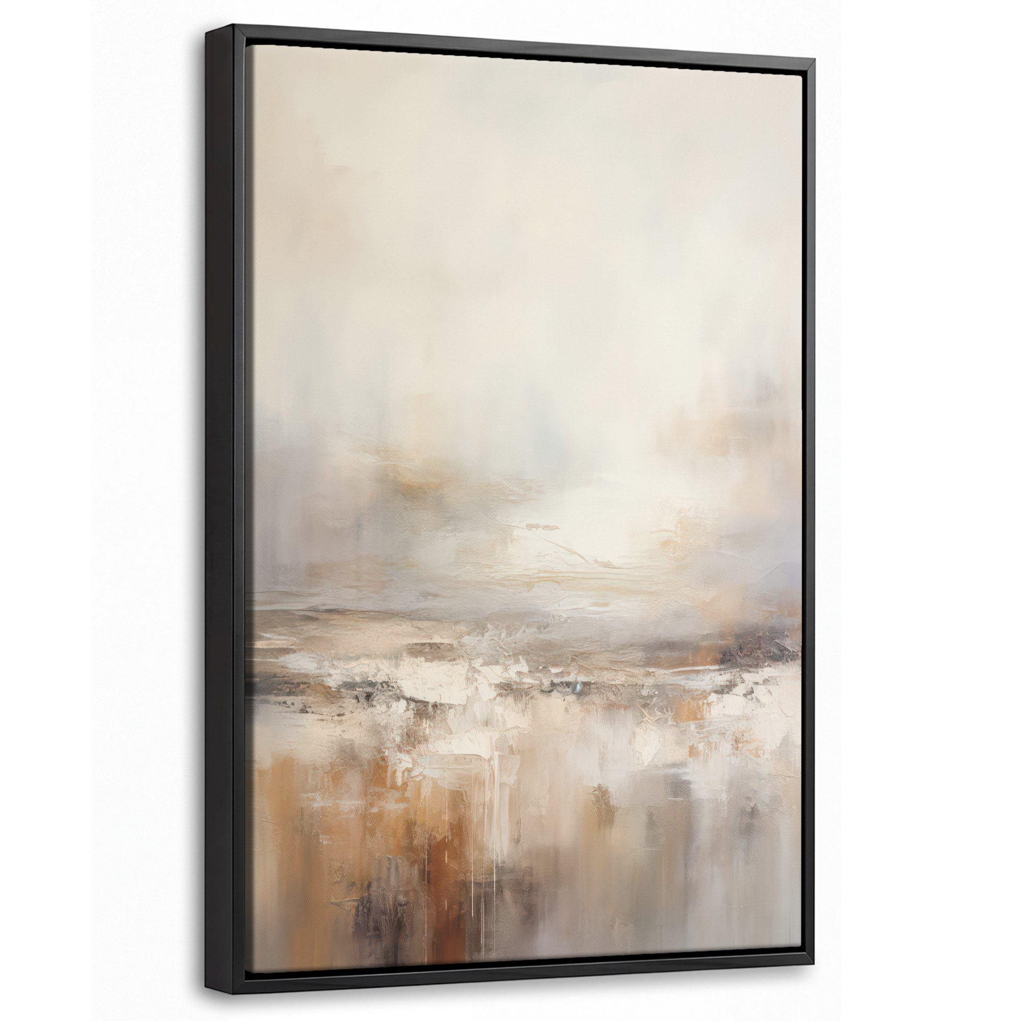 OneMillionCanvasses® Leinwandbild mit Rahmen - Kunst - Industriell - Grau - Braun - Abstrakt, Fotodruck (1 St), Schlafzimmer Deko Aesthetic, Bilder über Bett, 20x30cm