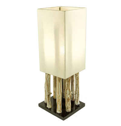 Levandeo® Nachttischlampe, Lampe Tischlampe aus Holz Holzlampe Tischleuchte Treibholz 51cm