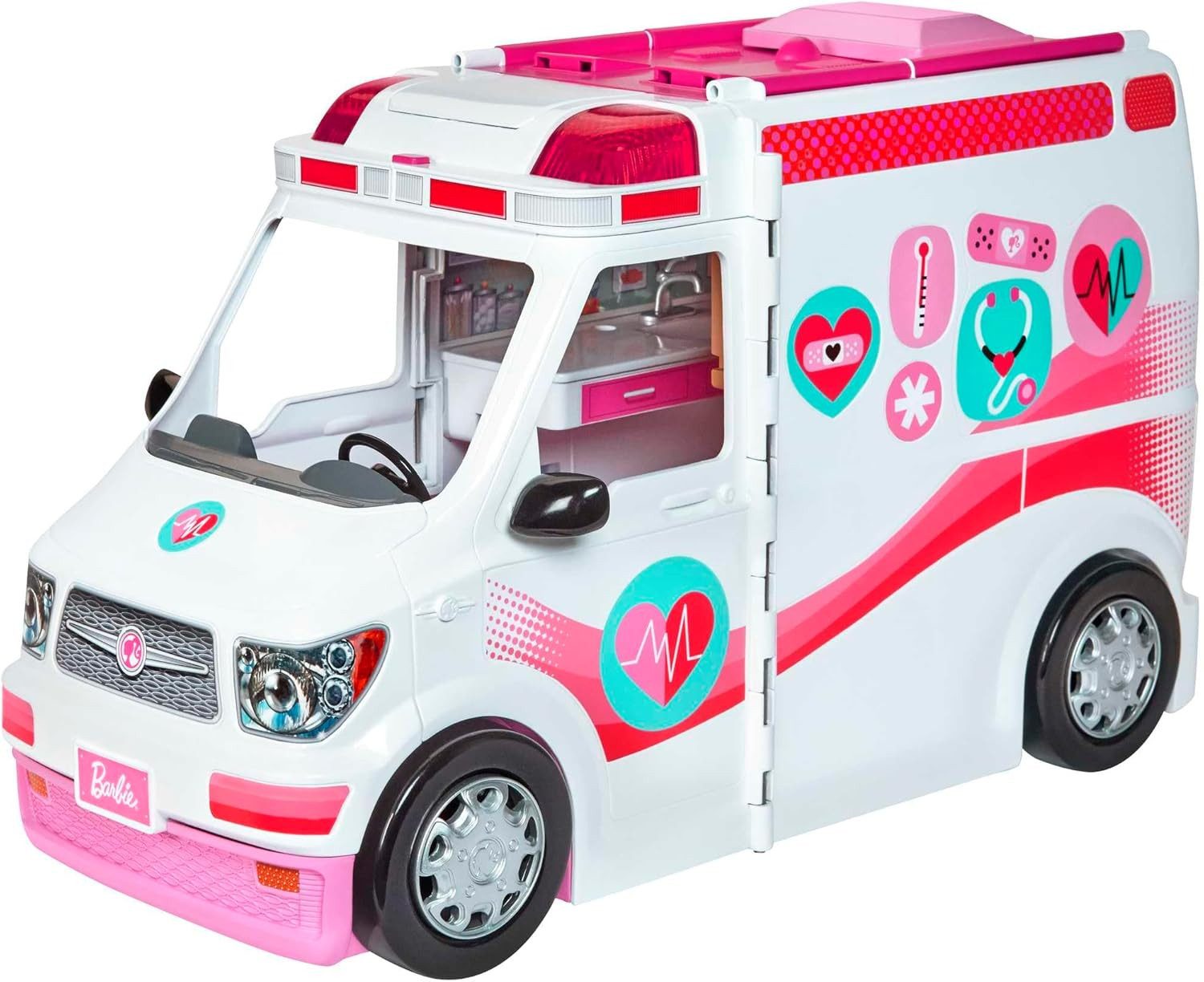 Barbie Spielzeug-Krankenwagen 2-in-1-Krankenwagen und Klinik-Spielset