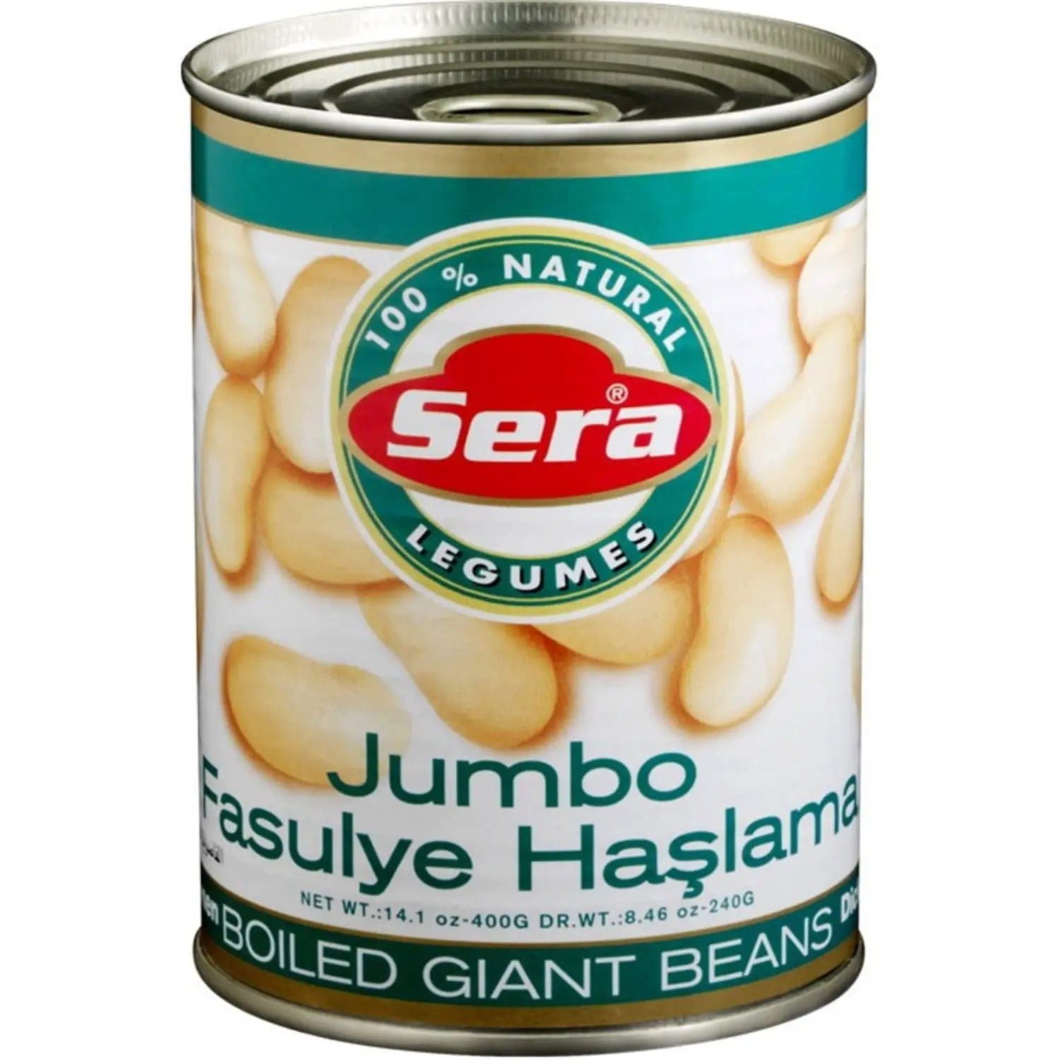 SERA FOOD Hülsenfrüchte Sera Gekochte Hülsenfrüchte, 1 x 400,00 g, Verzehrfertig haşlanmış Dev Fasulye