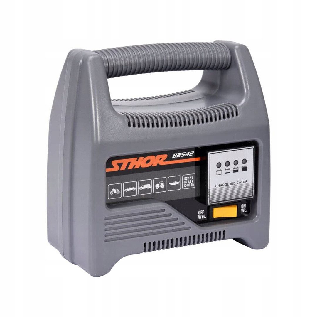Sthor Batterieladegerät 12V 6A 90Ah LED Autobatterie-Ladegerät (Batterieladegerät 12V 6A 90Ah LED, Batterieladegerät 12V 6A 90Ah LED)