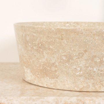 wohnfreuden Aufsatzwaschbecken Marmor Waschbecken LILI 40 cm poliert creme (Kein Set), 8_102401