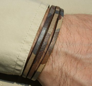 NAHLE Lederarmband Herren Leder Armband, aus Echtleder - mit Magnetverschluss für ein bequemes verschließen
